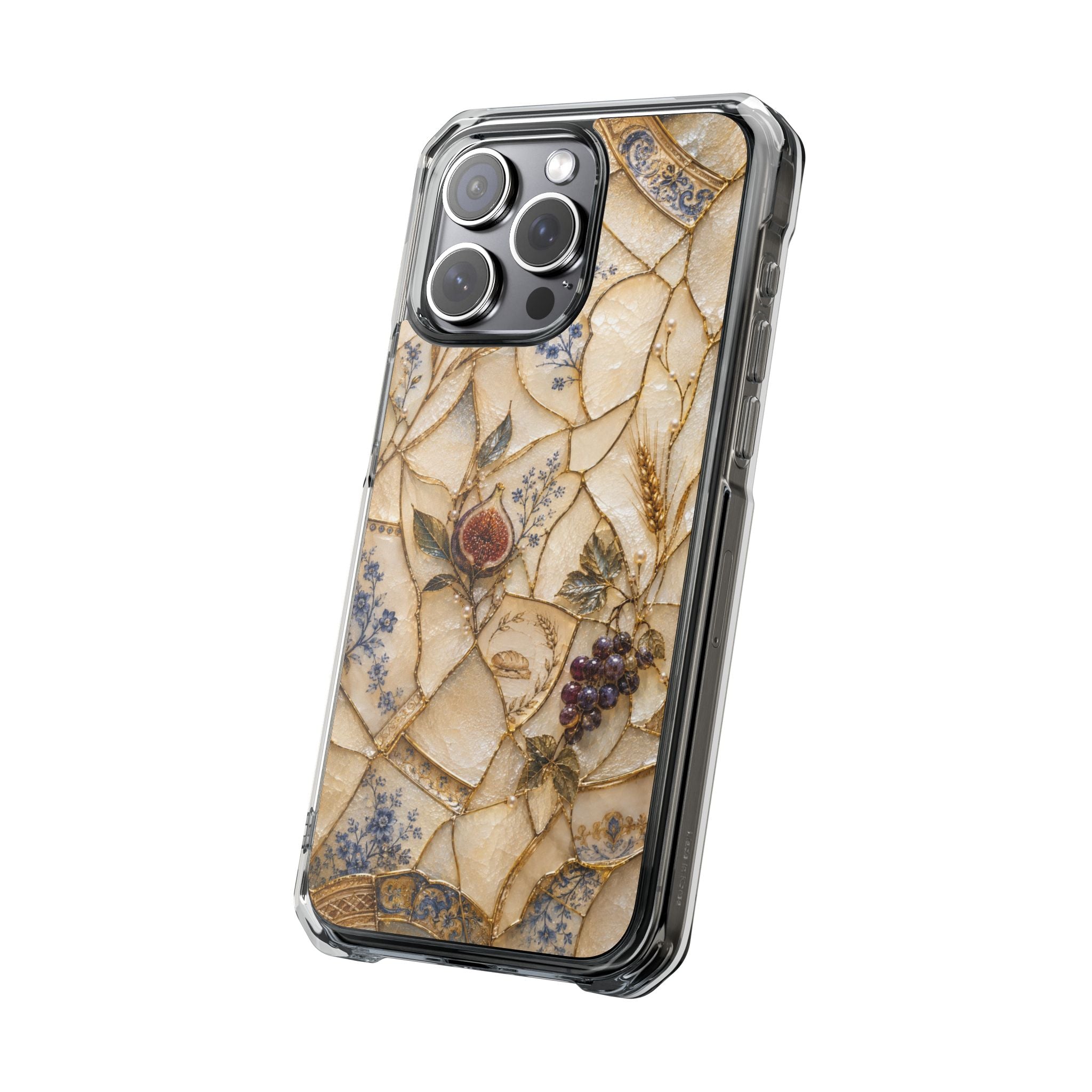 Floral Mosaic Magnetic Clear Phone Case