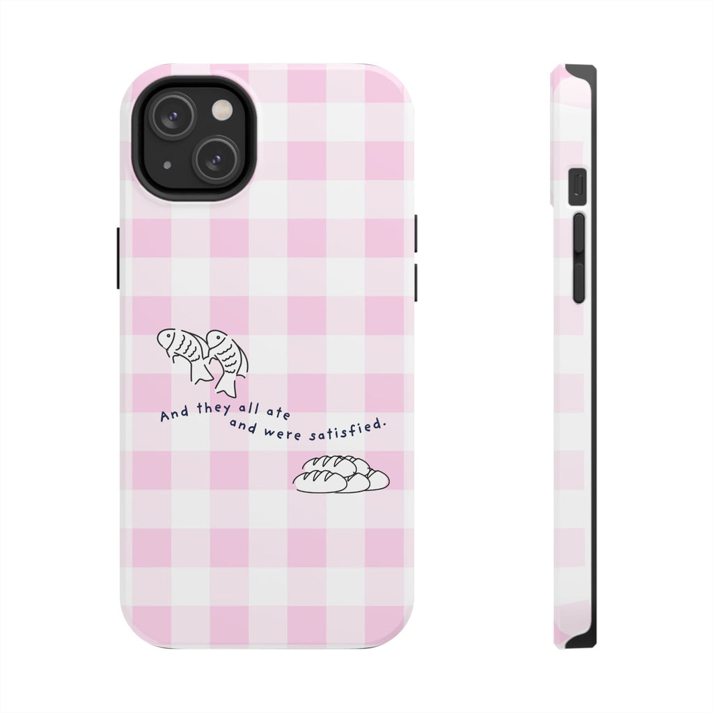 FISH AND LOAVES Gingham Phone Case (Pink)