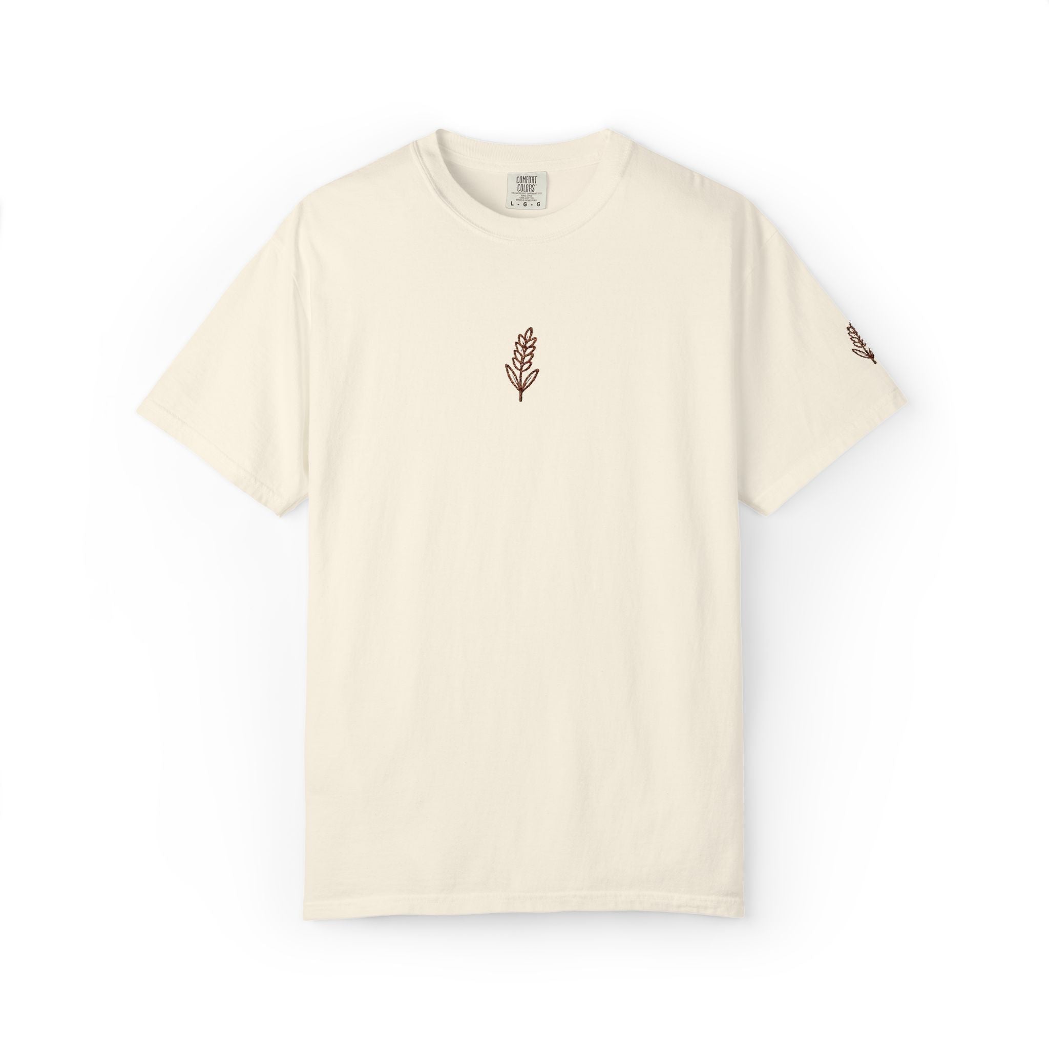 Christian Wheat Embroidered T-Shirt | Fall Comfort Colors Tee | Daily Bread Faith Shirt | Minimal Christian Fall Shirt