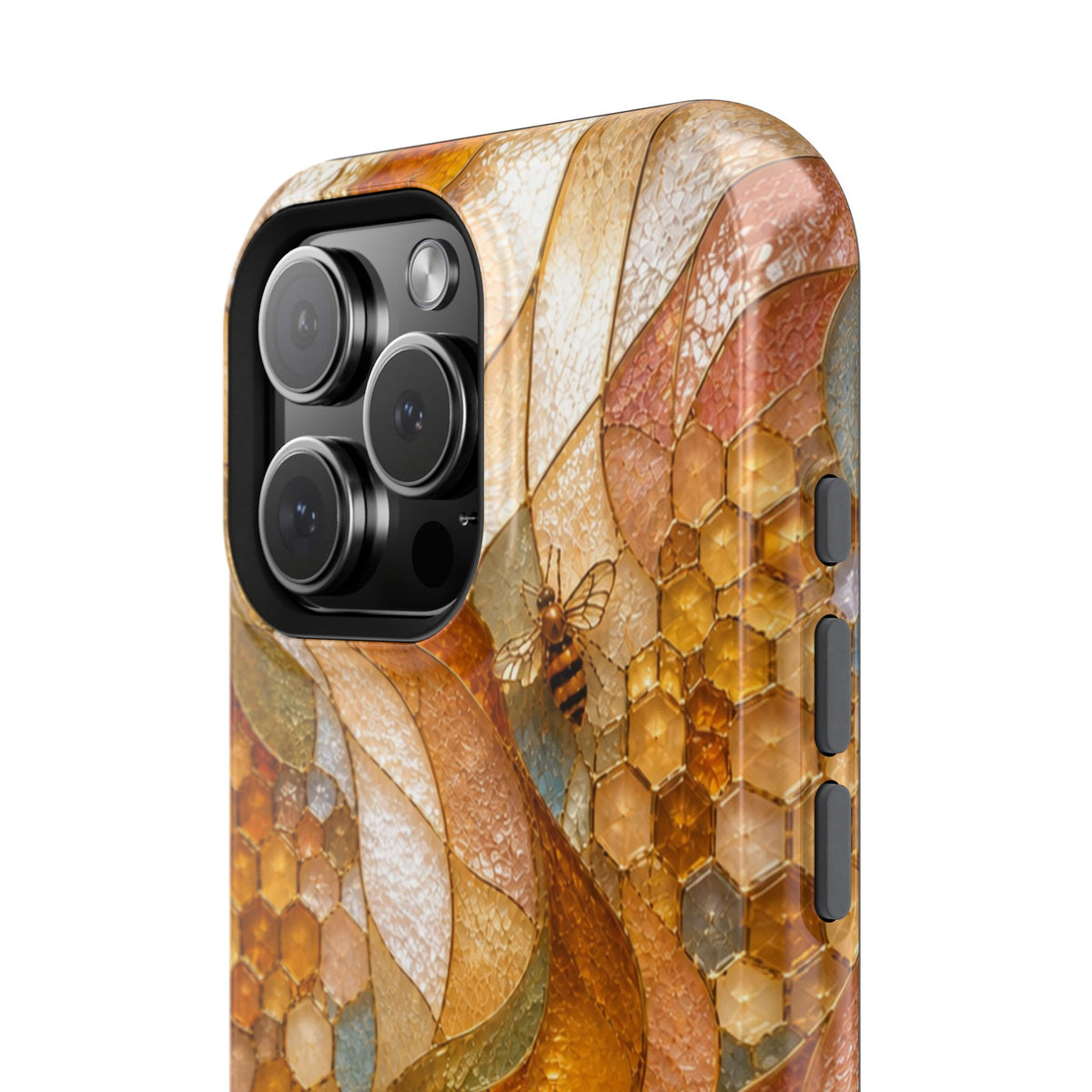 Abstract Amber Mosaic Phone Case — Magnetic Impact-Resistant iPhone Cover