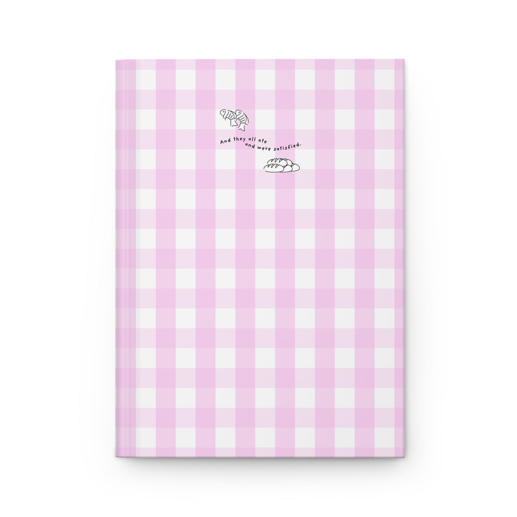 Pink Gingham Christian Journal | Matthew 14:20 Hardcover Notebook | Bible Study Journal | Faith Gift for Women | Prayer Journal | Christian Stationery