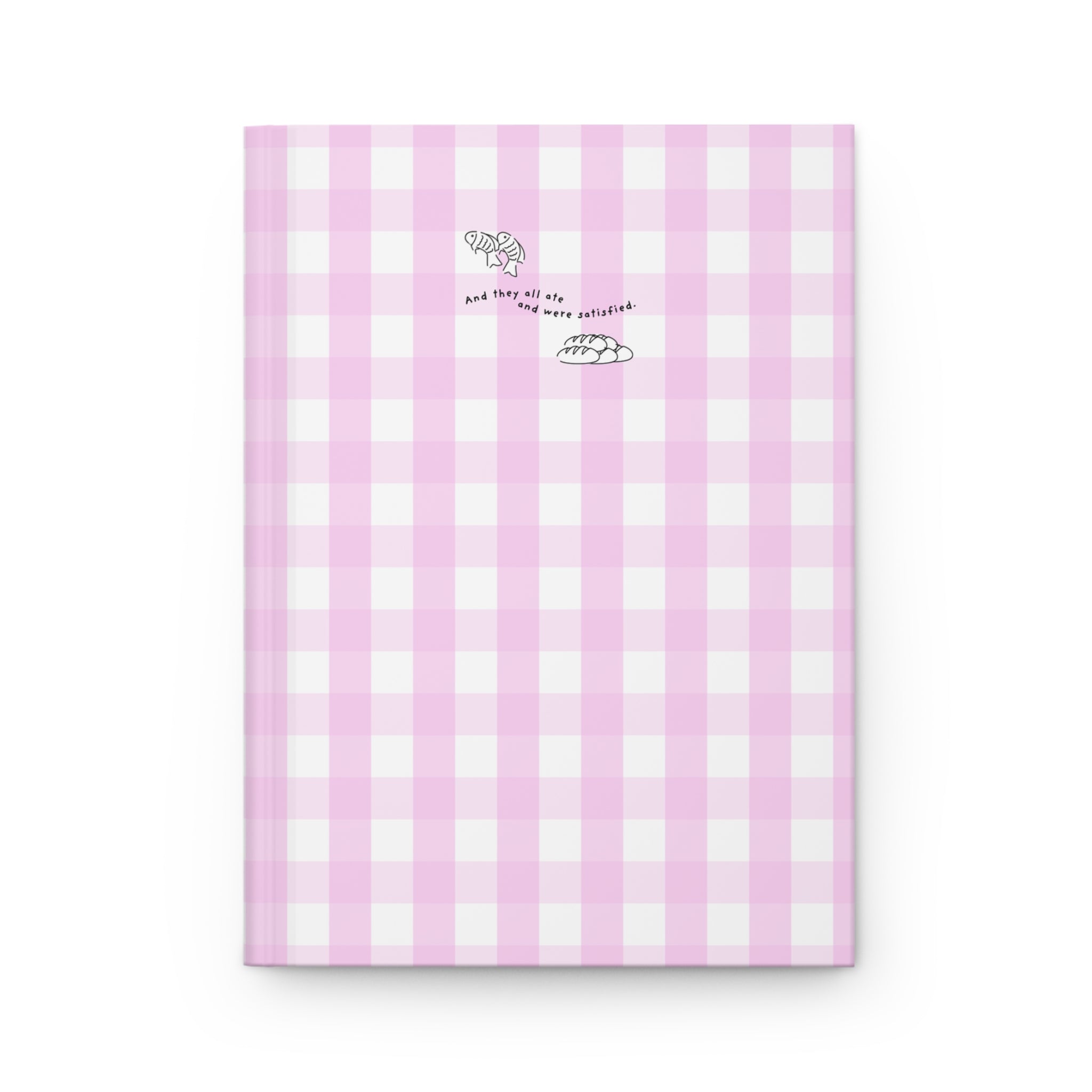 Pink Gingham Christian Journal | Matthew 14:20 Hardcover Notebook | Bible Study Journal | Faith Gift for Women | Prayer Journal | Christian Stationery