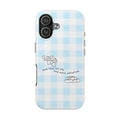 FISH AND LOAVES Gingham Phone Case (Blue)