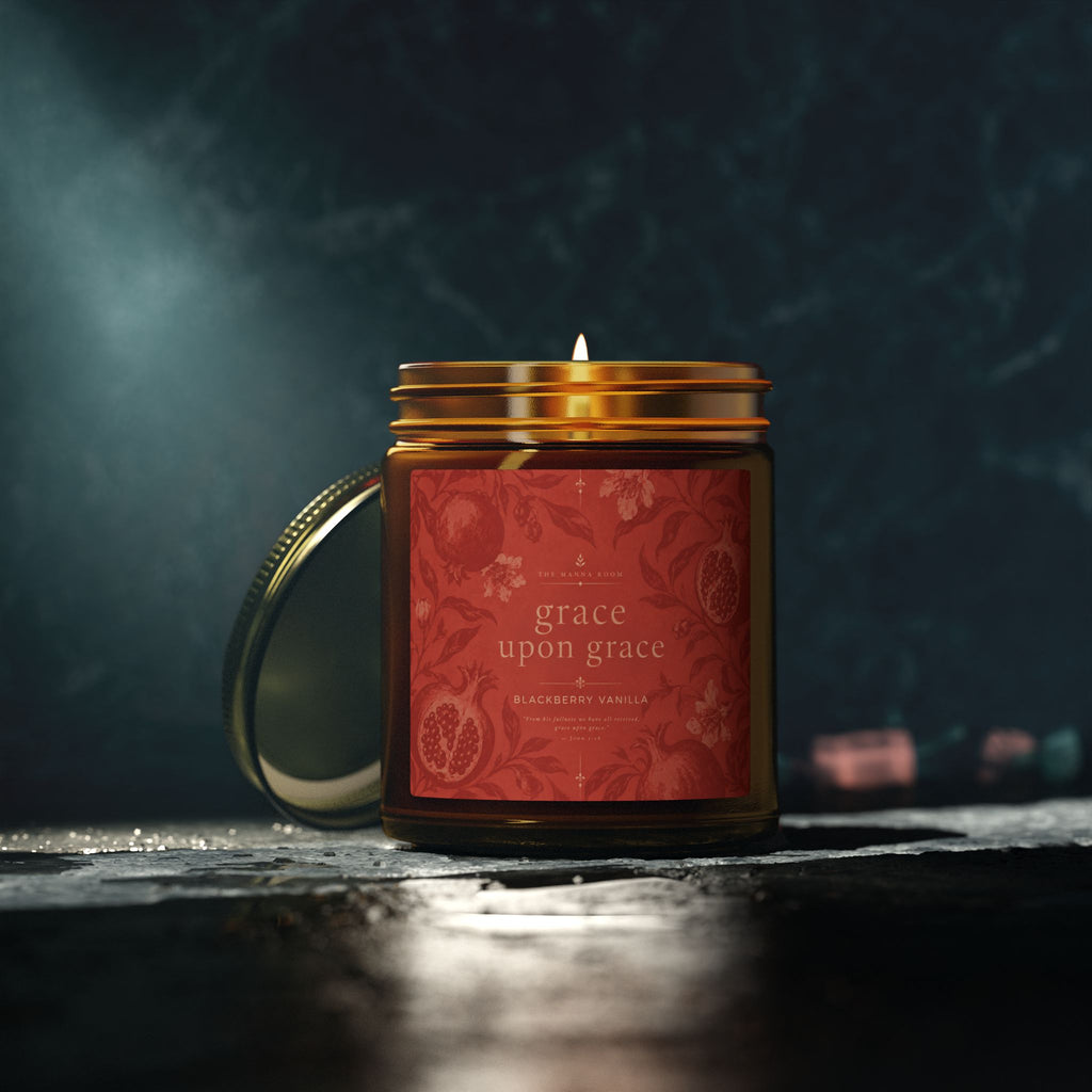 Coconut Apricot Scented Candle — 9oz Amber Jar (Grace Upon Grace)
