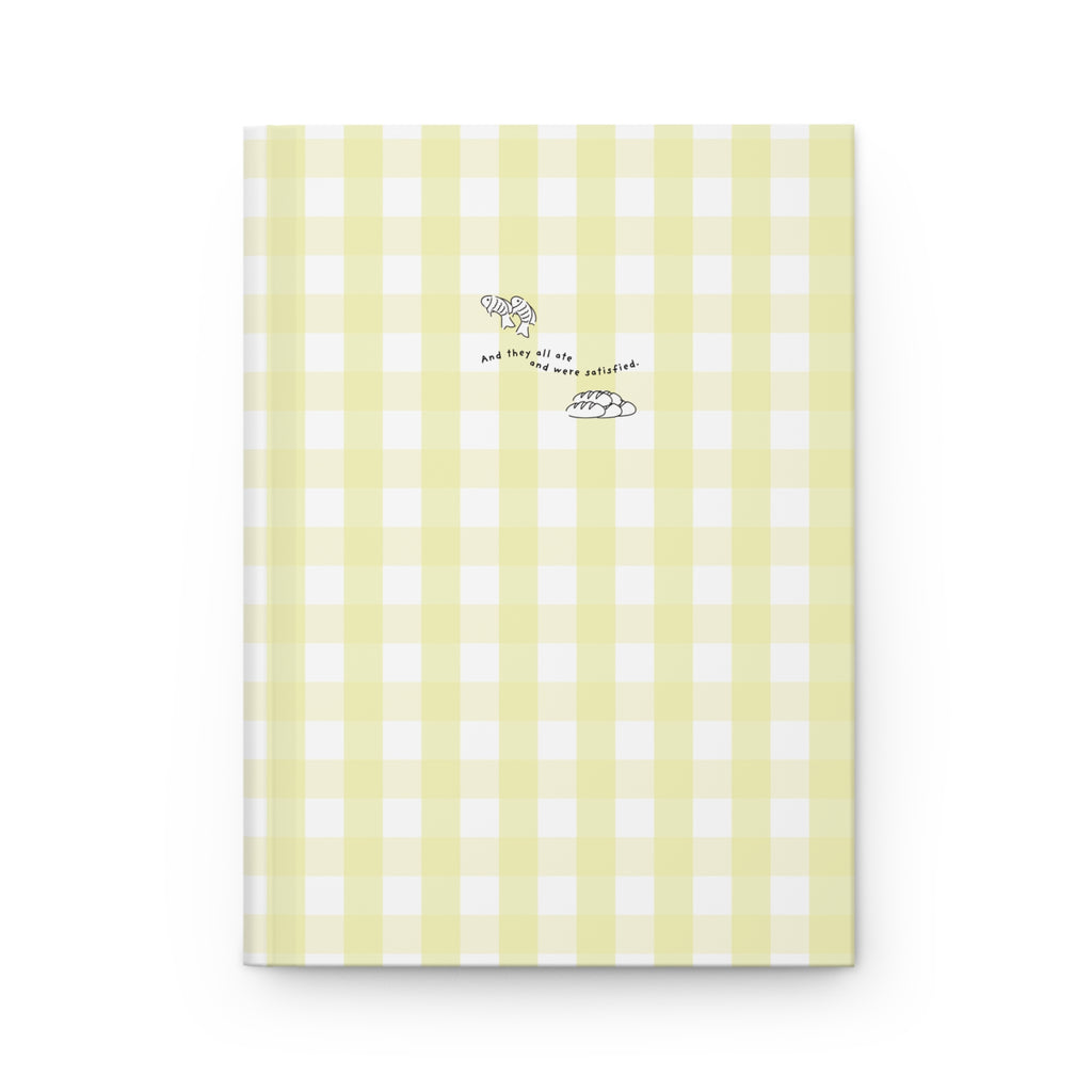 Yellow Gingham Christian Journal | Matthew 14:20 Hardcover Notebook | Bible Study Journal | Faith Gift for Women | Prayer Journal | Christian Stationery