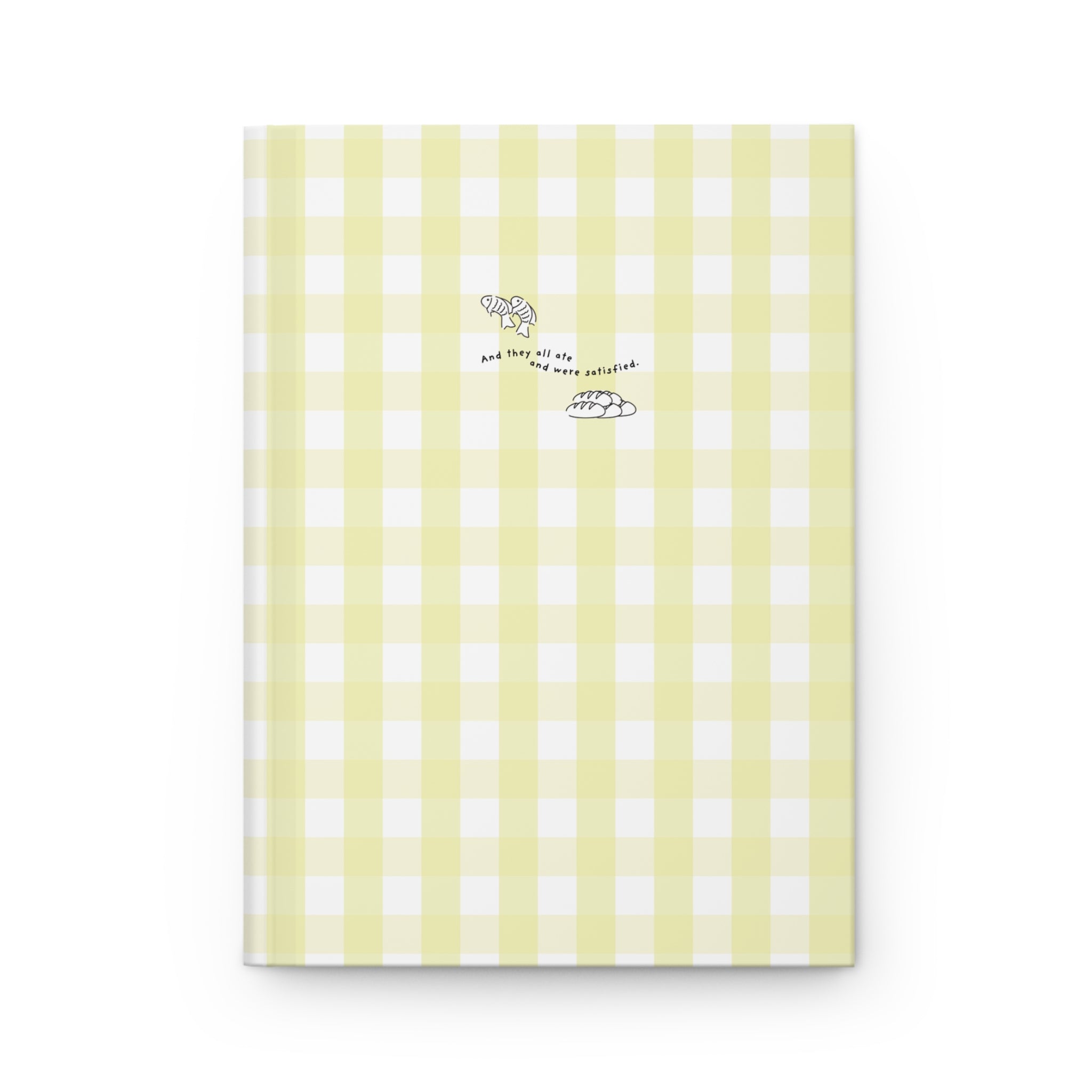 Yellow Gingham Christian Journal | Matthew 14:20 Hardcover Notebook | Bible Study Journal | Faith Gift for Women | Prayer Journal | Christian Stationery