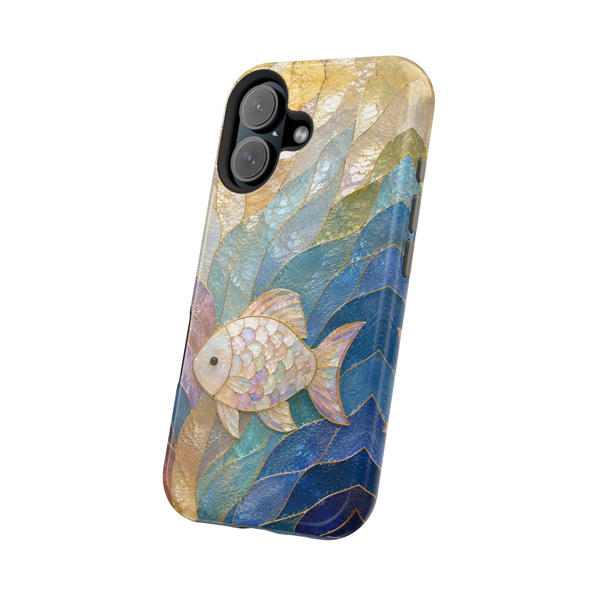 Fish Mosaic Magnetic Phone Case — Impact-Resistant Ocean Art