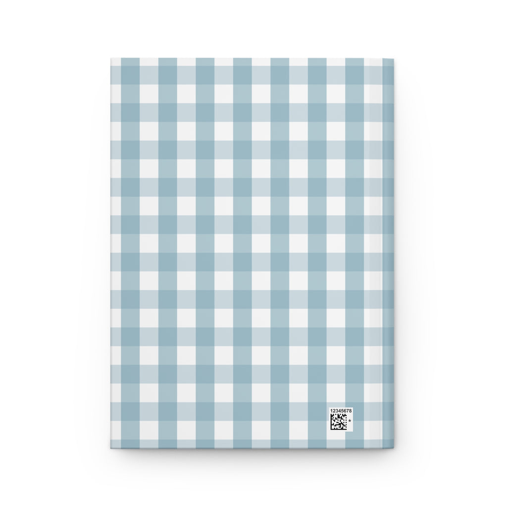Blue Gingham Christian Journal | Matthew 14:20 Hardcover Notebook | Bible Study Journal | Faith Gift for Women | Prayer Journal | Christian Stationery