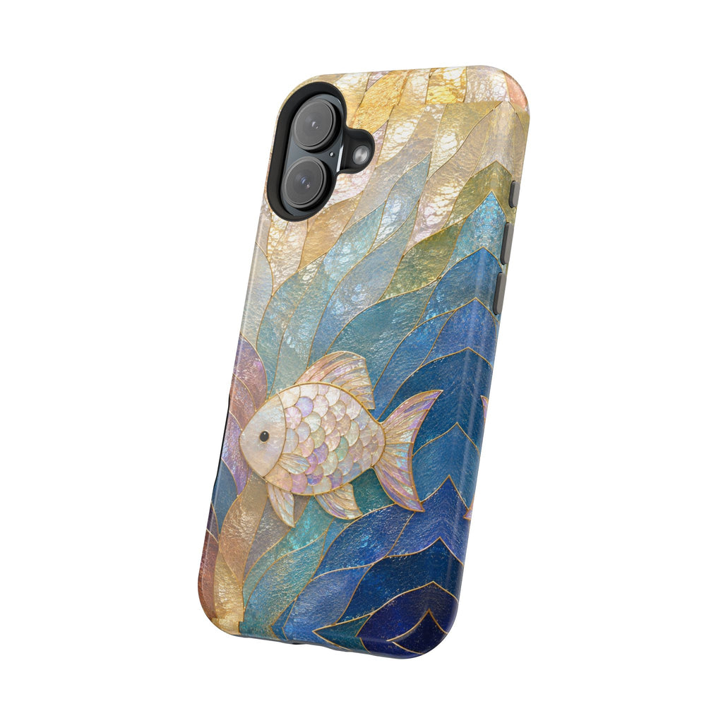 Fish Mosaic Magnetic Phone Case — Impact-Resistant Ocean Art