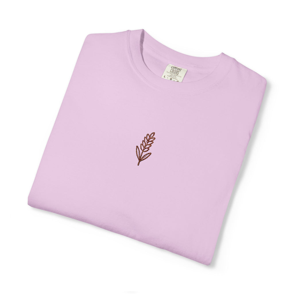 Christian Wheat Embroidered T-Shirt | Fall Comfort Colors Tee | Daily Bread Faith Shirt | Minimal Christian Fall Shirt