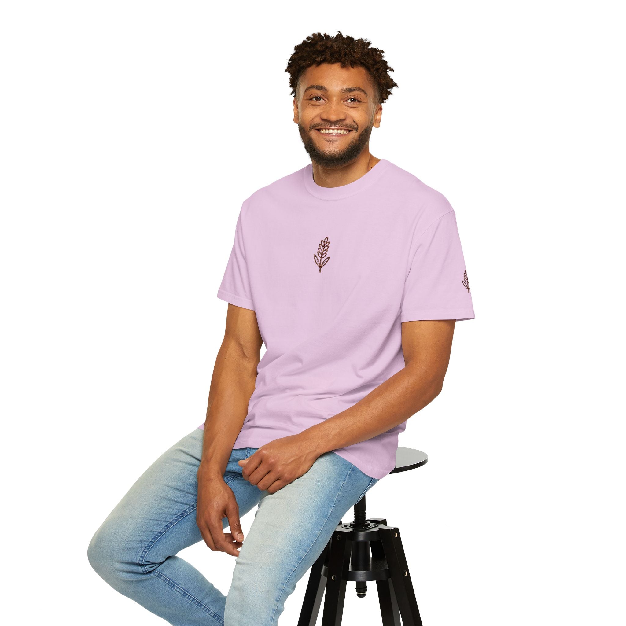 Christian Wheat Embroidered T-Shirt | Fall Comfort Colors Tee | Daily Bread Faith Shirt | Minimal Christian Fall Shirt