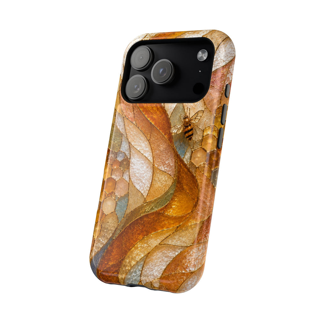 Abstract Amber Mosaic Phone Case — Magnetic Impact-Resistant iPhone Cover