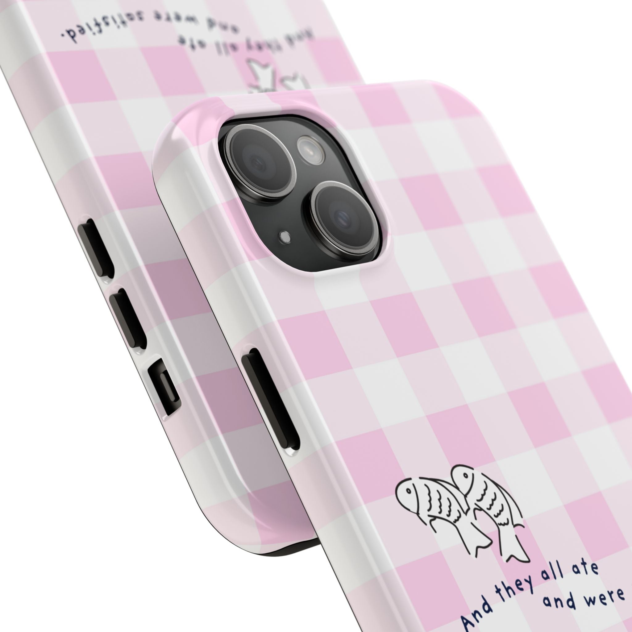 FISH AND LOAVES Gingham Phone Case (Pink)