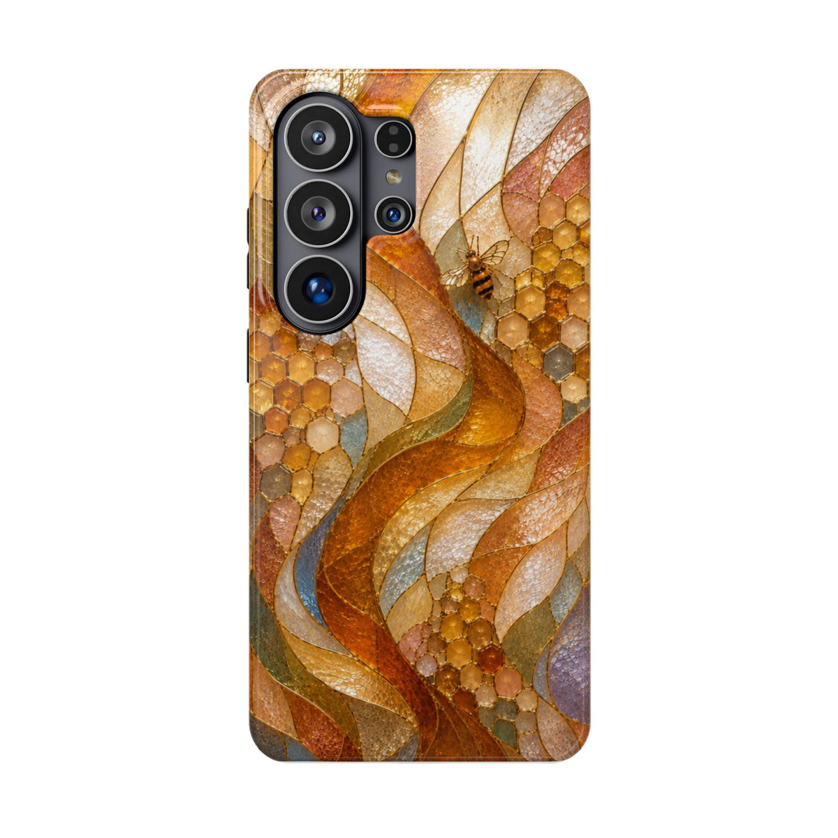 Abstract Amber Mosaic Phone Case — Magnetic Impact-Resistant iPhone Cover
