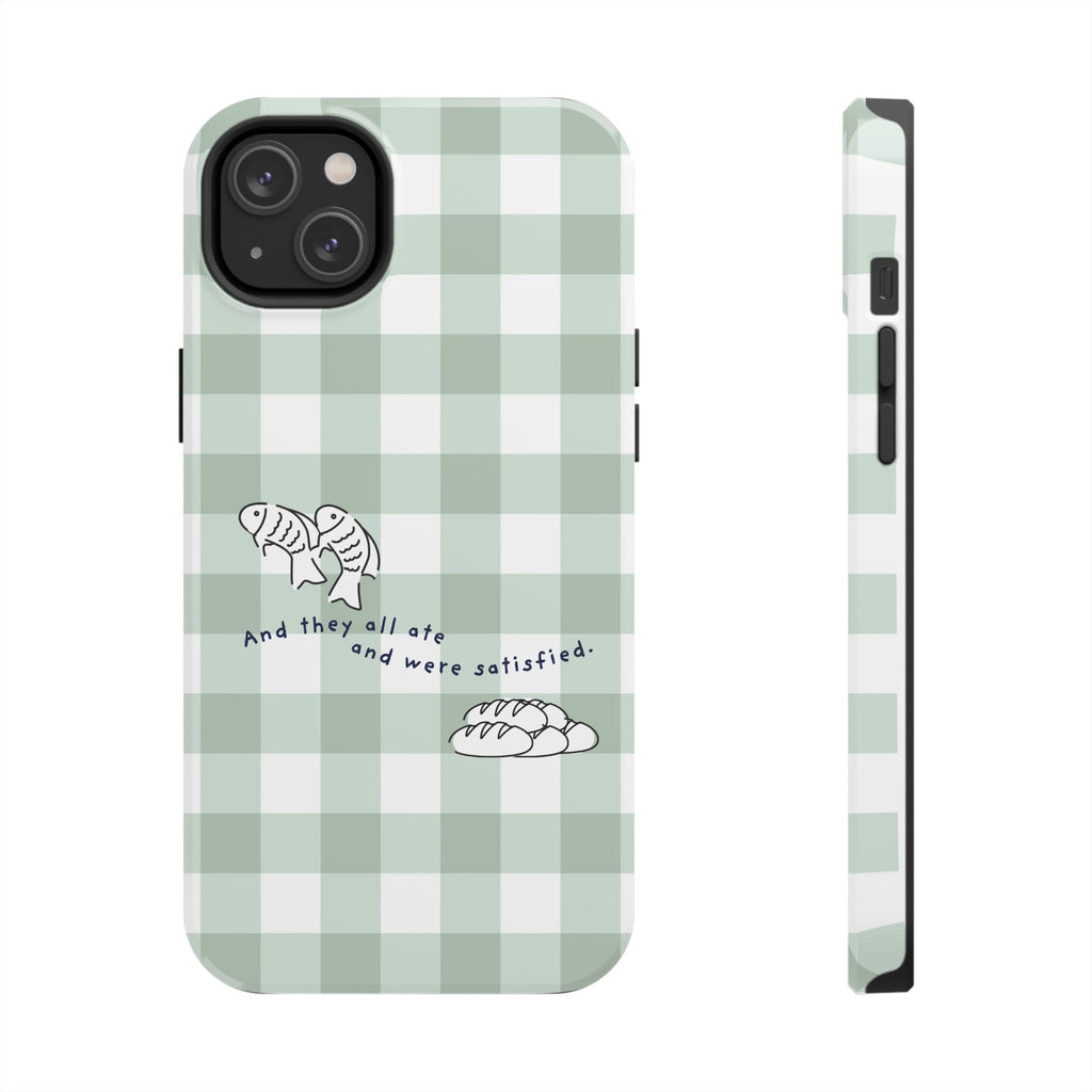 FISH AND LOAVES Gingham Phone Case (Green)
