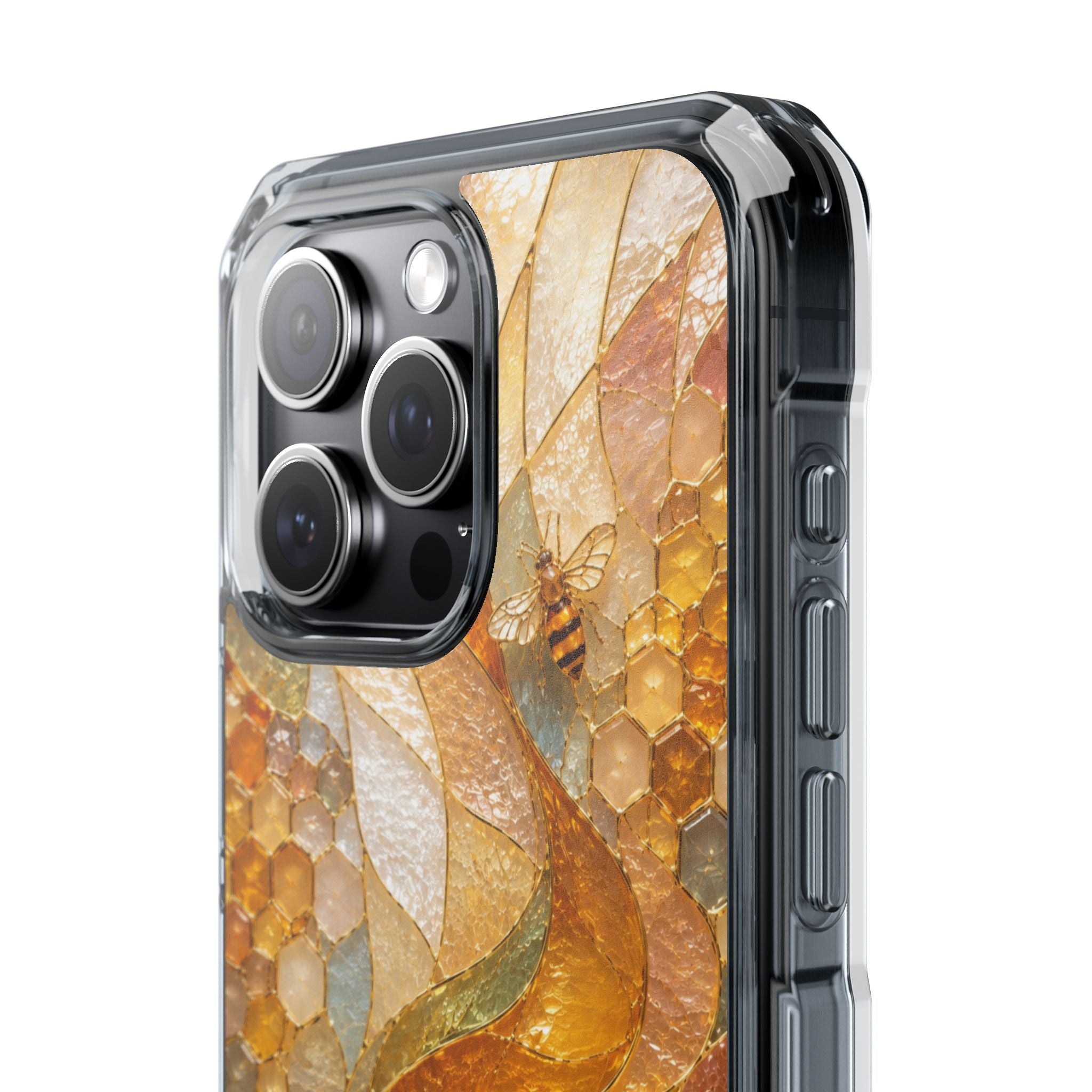 Clear Magnetic Phone Case — Autumn Mosaic Swirl Design