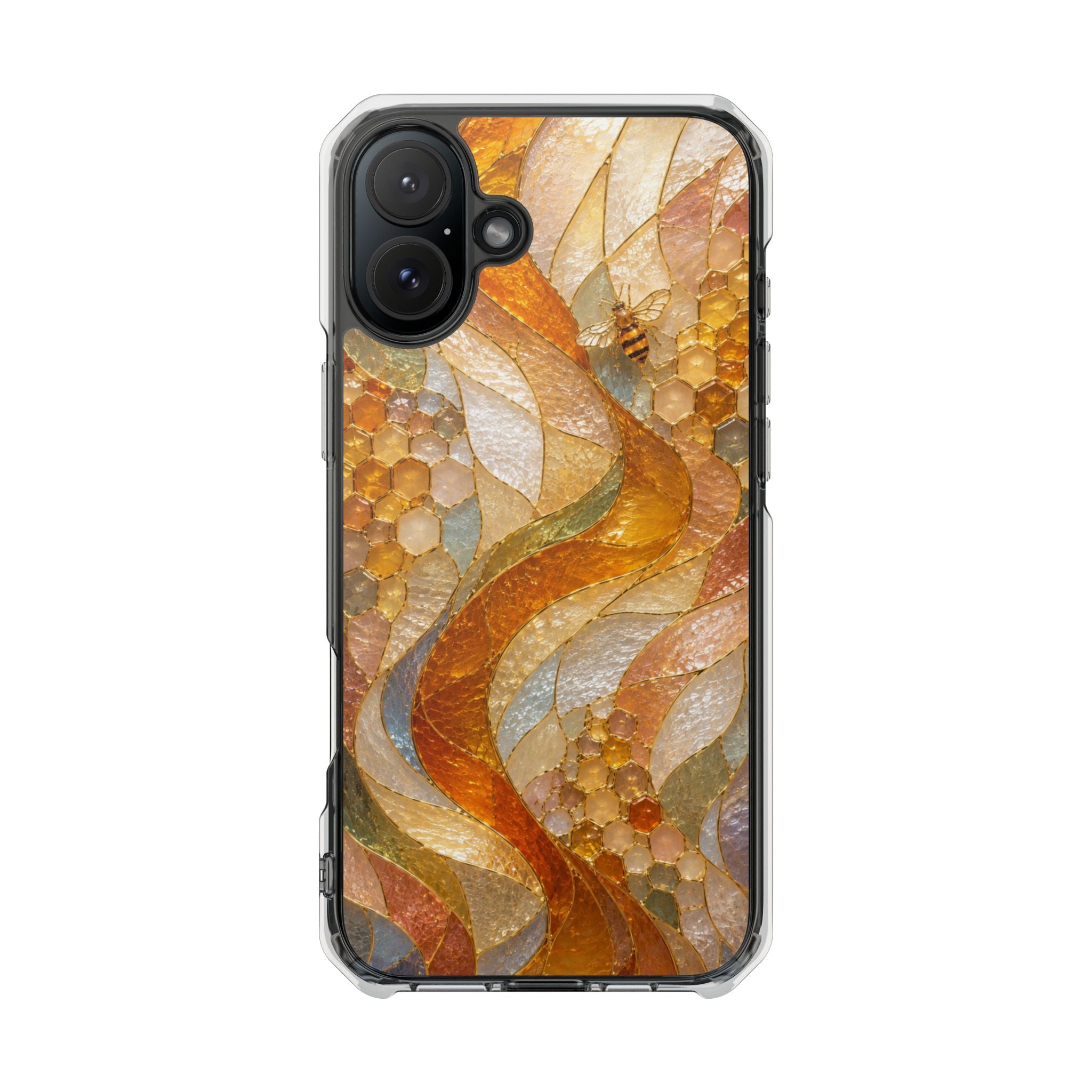 Clear Magnetic Phone Case — Autumn Mosaic Swirl Design