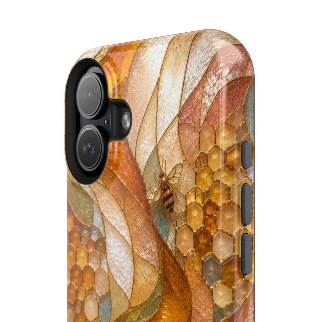 Abstract Amber Mosaic Phone Case — Magnetic Impact-Resistant iPhone Cover