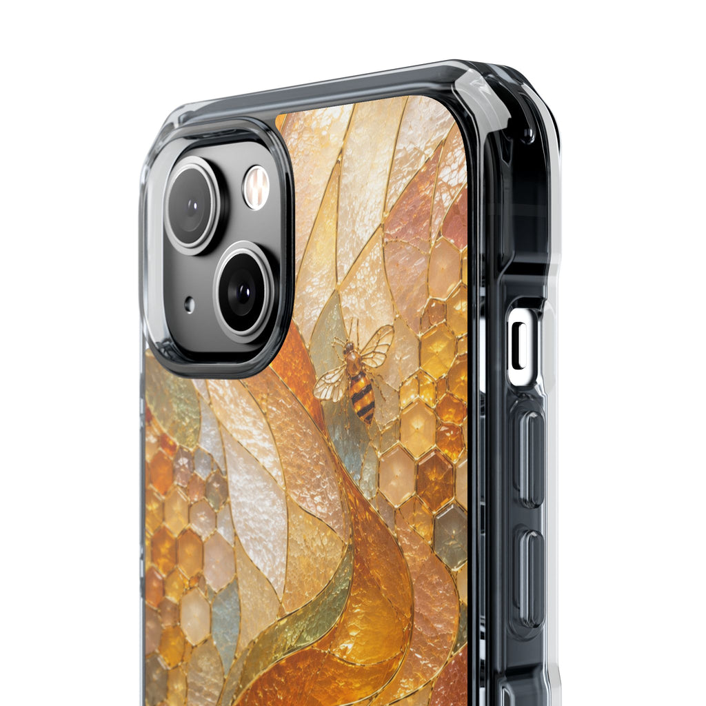 Clear Magnetic Phone Case — Autumn Mosaic Swirl Design