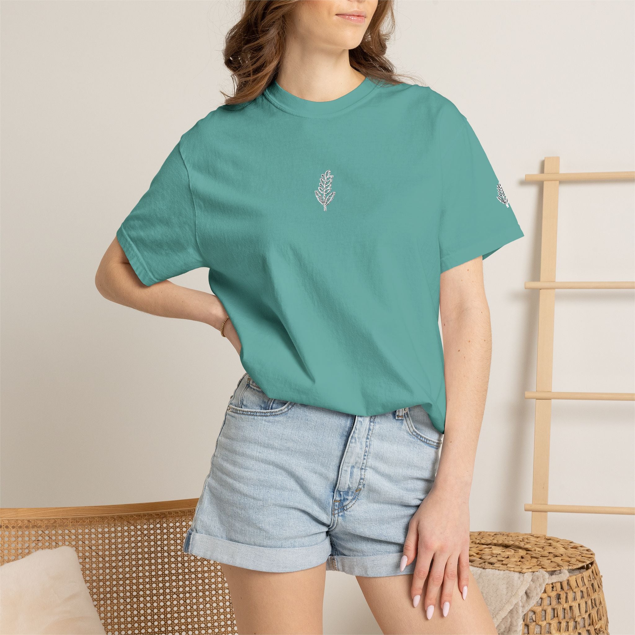 Christian Wheat Embroidered T-Shirt | Fall Comfort Colors Tee | Daily Bread Faith Shirt | Minimal Christian Fall Shirt