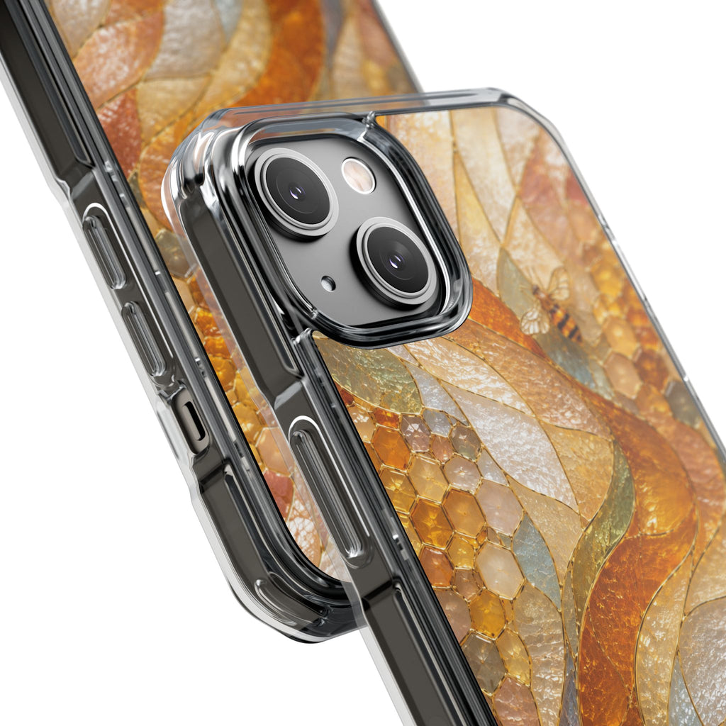 Clear Magnetic Phone Case — Autumn Mosaic Swirl Design