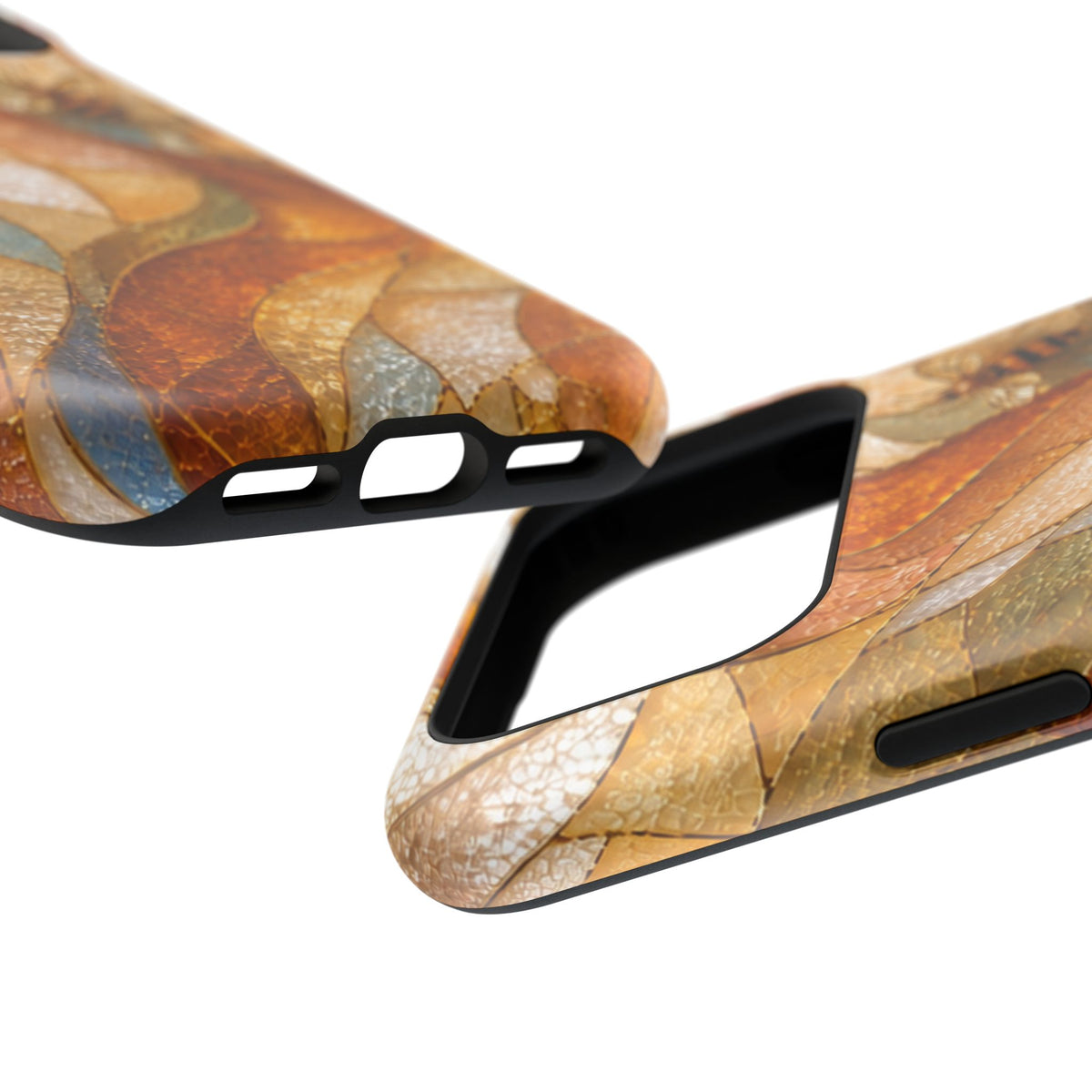 Abstract Amber Mosaic Phone Case — Magnetic Impact-Resistant iPhone Cover