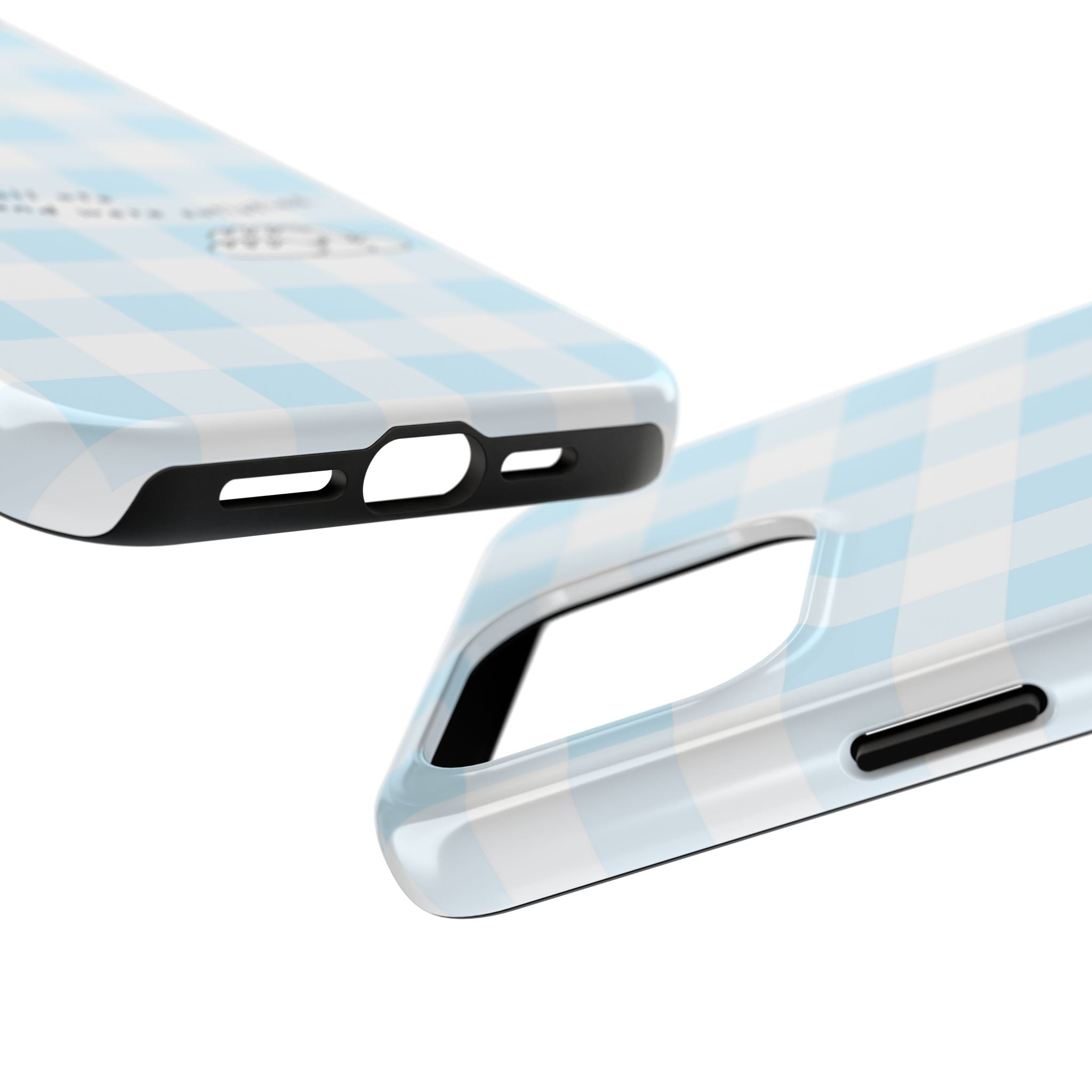 FISH AND LOAVES Gingham Phone Case (Blue)