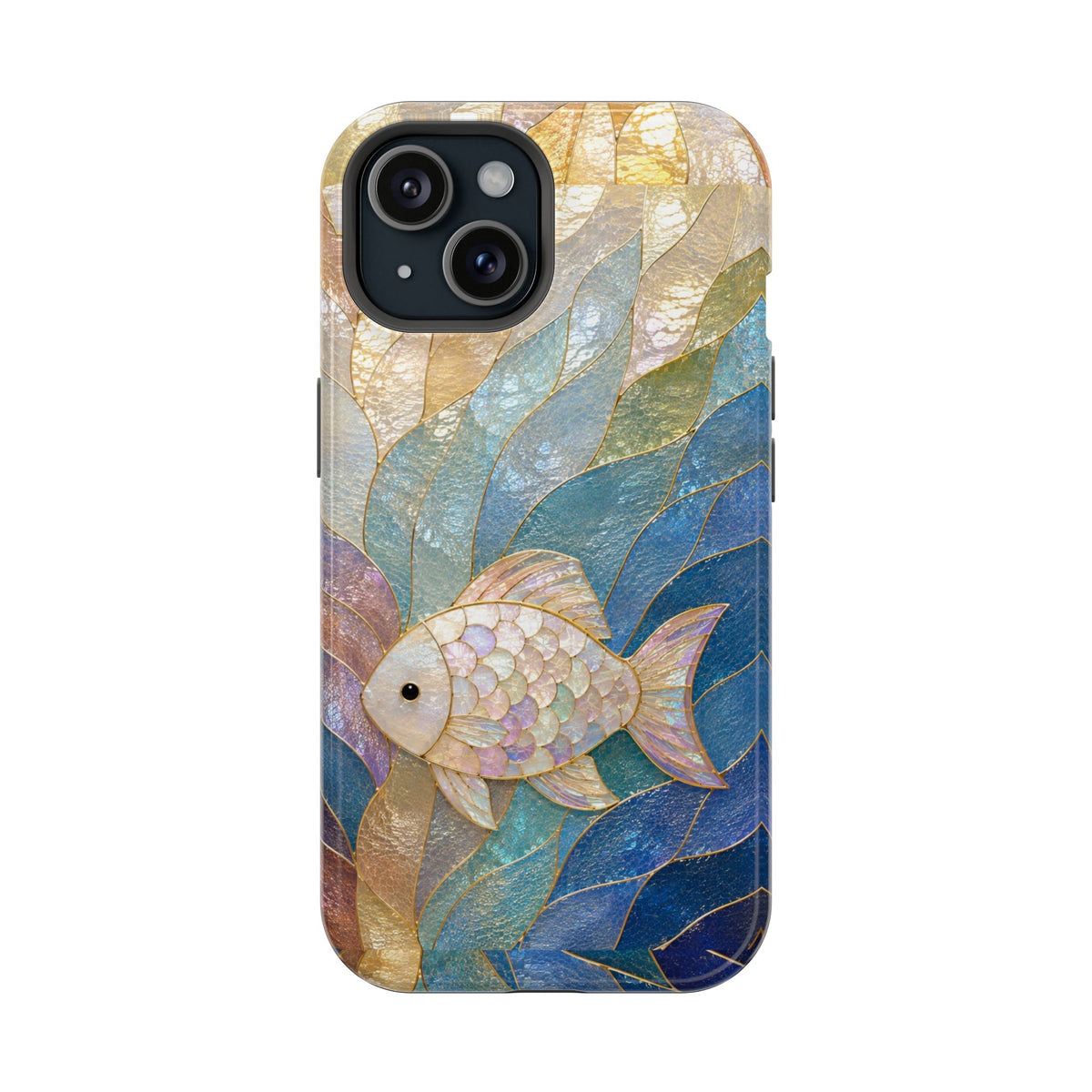 Fish Mosaic Magnetic Phone Case — Impact-Resistant Ocean Art