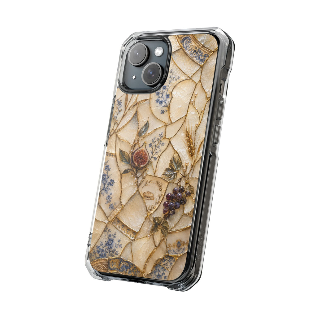 Floral Mosaic Magnetic Clear Phone Case