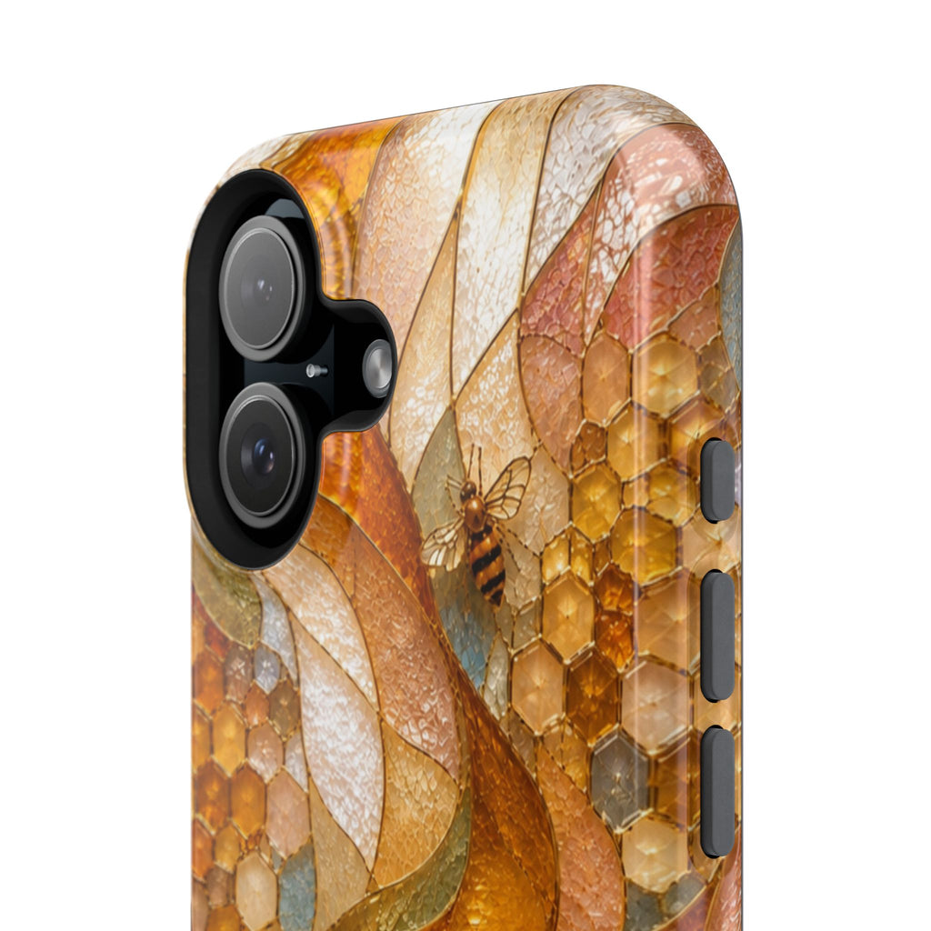 Abstract Amber Mosaic Phone Case — Magnetic Impact-Resistant iPhone Cover