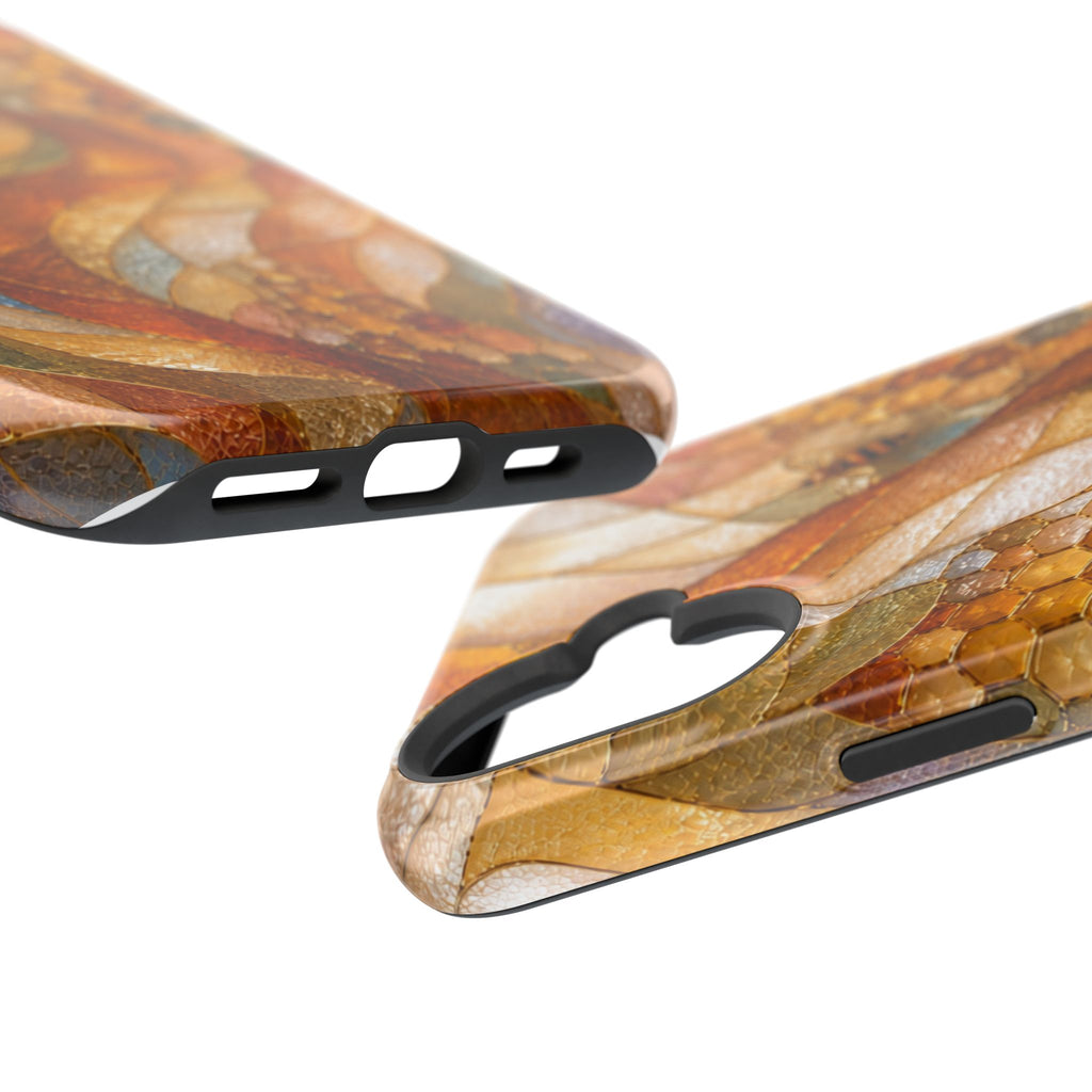 Abstract Amber Mosaic Phone Case — Magnetic Impact-Resistant iPhone Cover