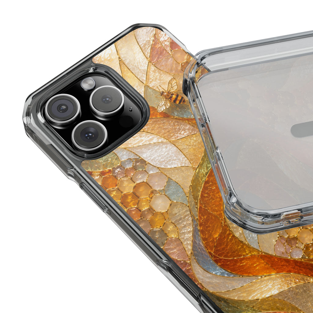 Clear Magnetic Phone Case — Autumn Mosaic Swirl Design