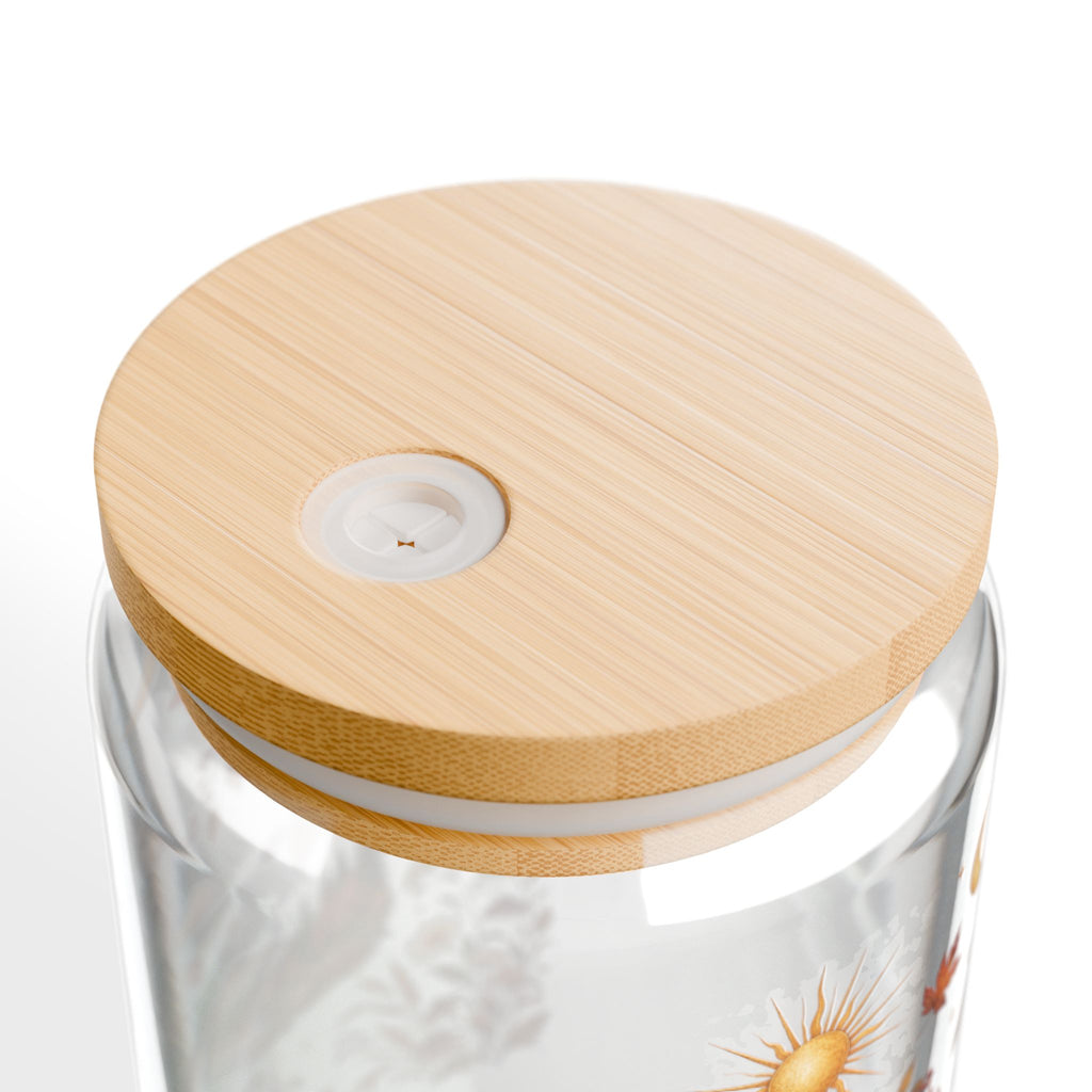 Faithful in Every Season 16 oz Christian Glass Tumbler with Straw | Fall Iced Coffee & Matcha Cup | Lamentations 3:22–23