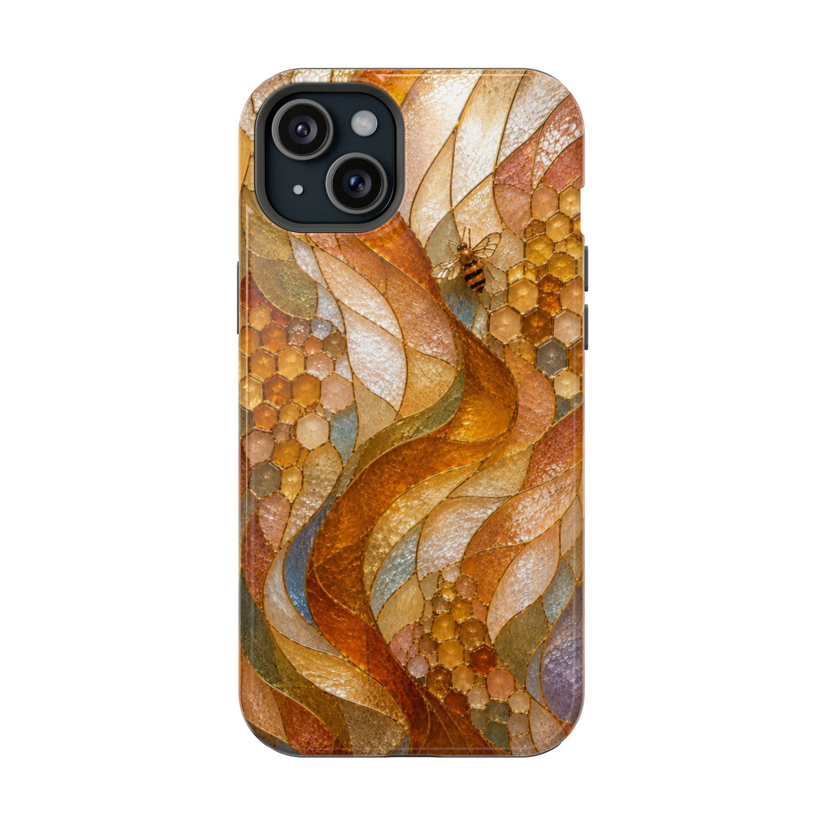 Abstract Amber Mosaic Phone Case — Magnetic Impact-Resistant iPhone Cover