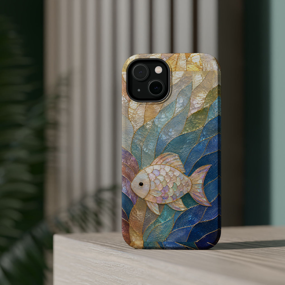 Fish Mosaic Magnetic Phone Case — Impact-Resistant Ocean Art