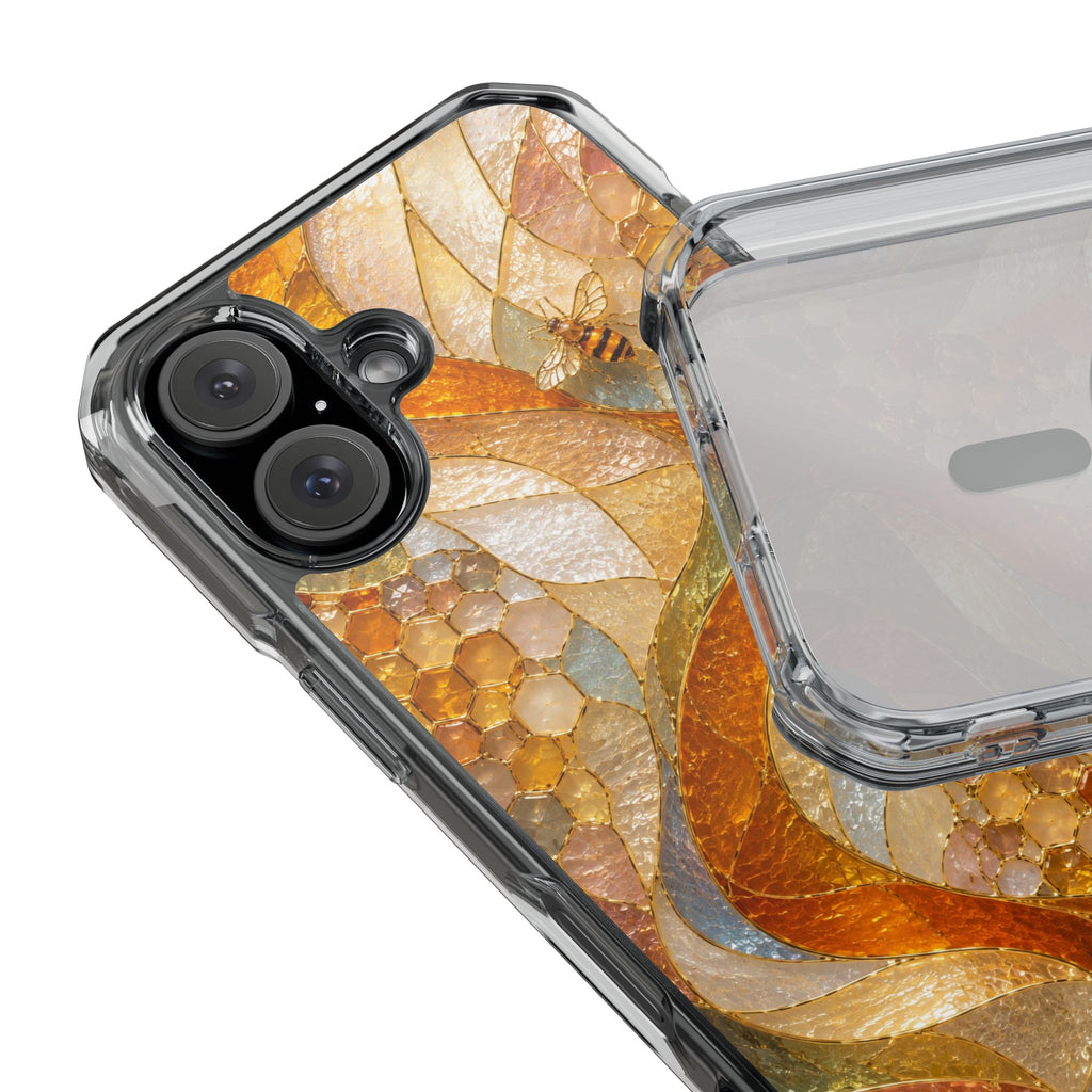 Clear Magnetic Phone Case — Autumn Mosaic Swirl Design