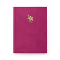 Matte Magenta Floral Lily Hardcover Journal — Lined Notebook for Notes & Gratitude
