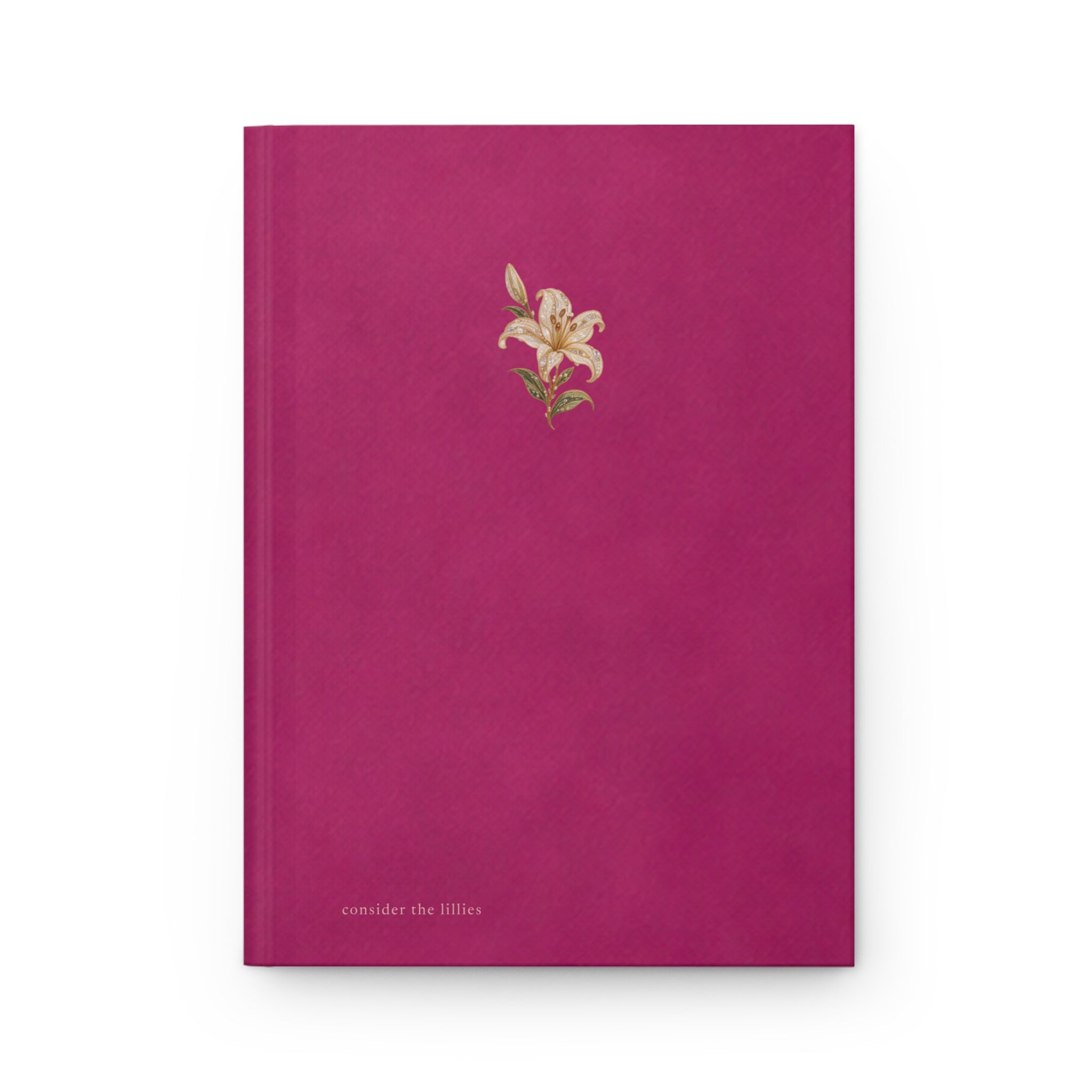 Matte Magenta Floral Lily Hardcover Journal — Lined Notebook for Notes & Gratitude