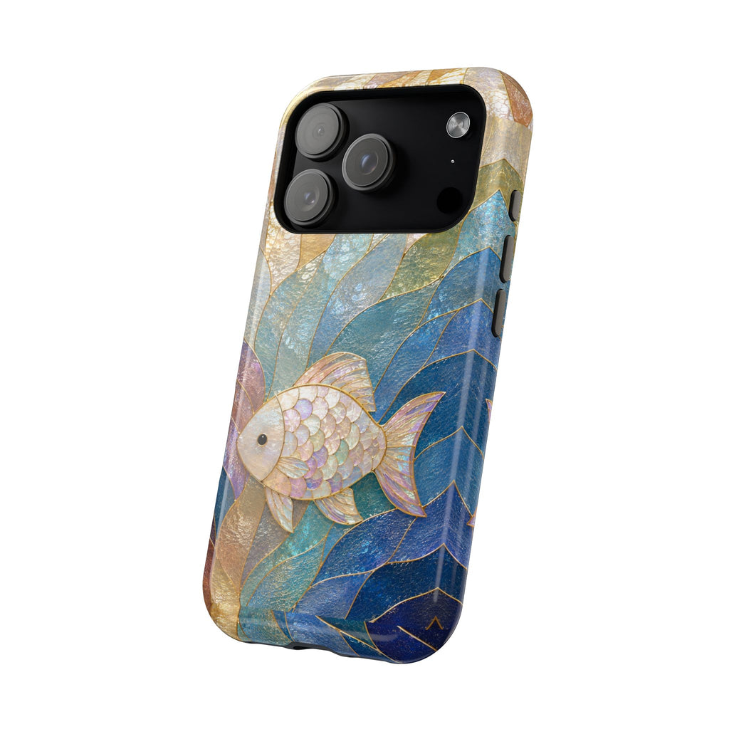 Fish Mosaic Magnetic Phone Case — Impact-Resistant Ocean Art
