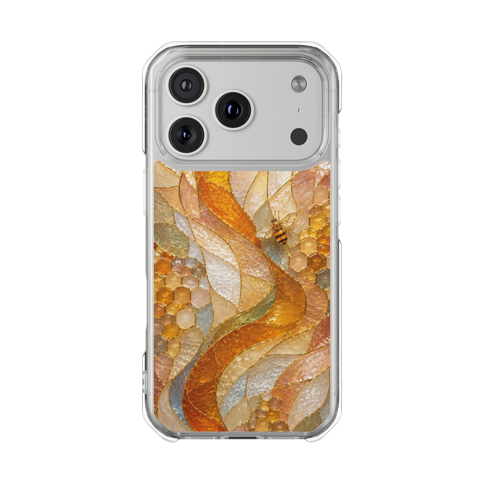 Clear Magnetic Phone Case — Autumn Mosaic Swirl Design