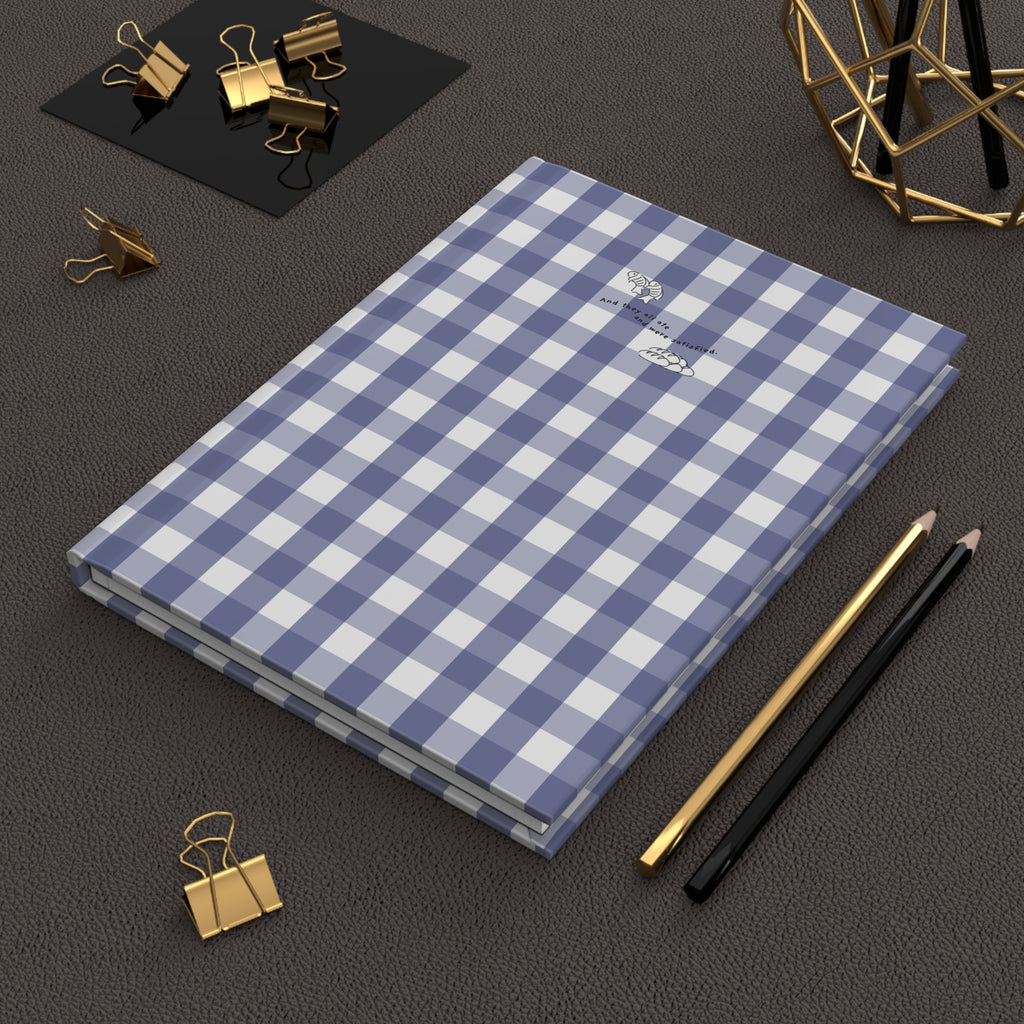 Navy Gingham Christian Journal | Matthew 14:20 Hardcover Notebook | Bible Study Journal | Faith Gift for Women | Prayer Journal | Christian Stationery