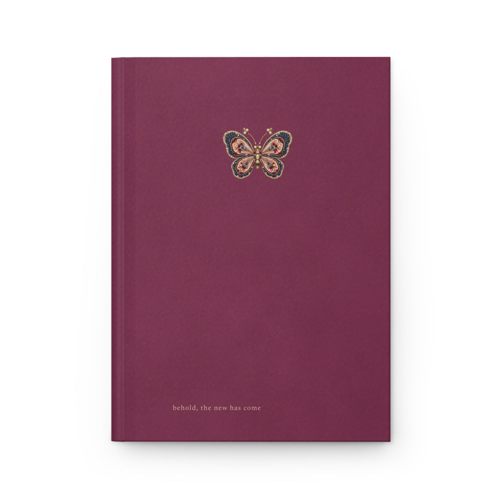 Matte Butterfly Journal, Plum Hardcover Notebook