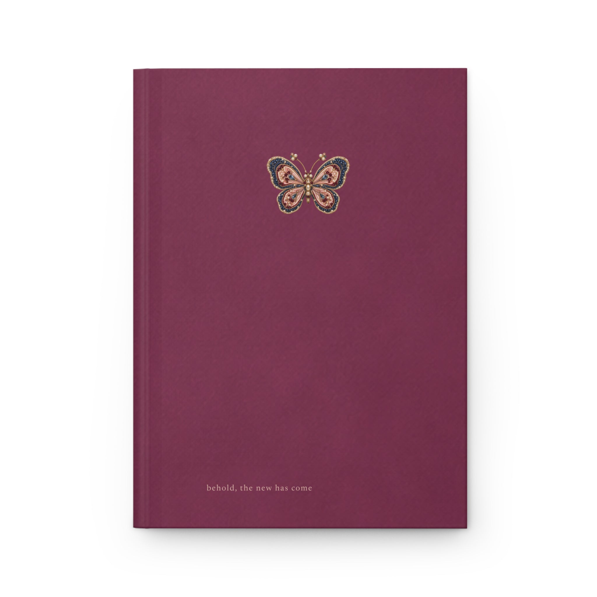 Matte Plum Butterfly Hardcover Journal — Notebook for Writing & Reflection