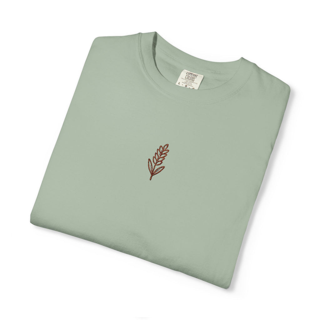 Christian Wheat Embroidered T-Shirt | Fall Comfort Colors Tee | Daily Bread Faith Shirt | Minimal Christian Fall Shirt