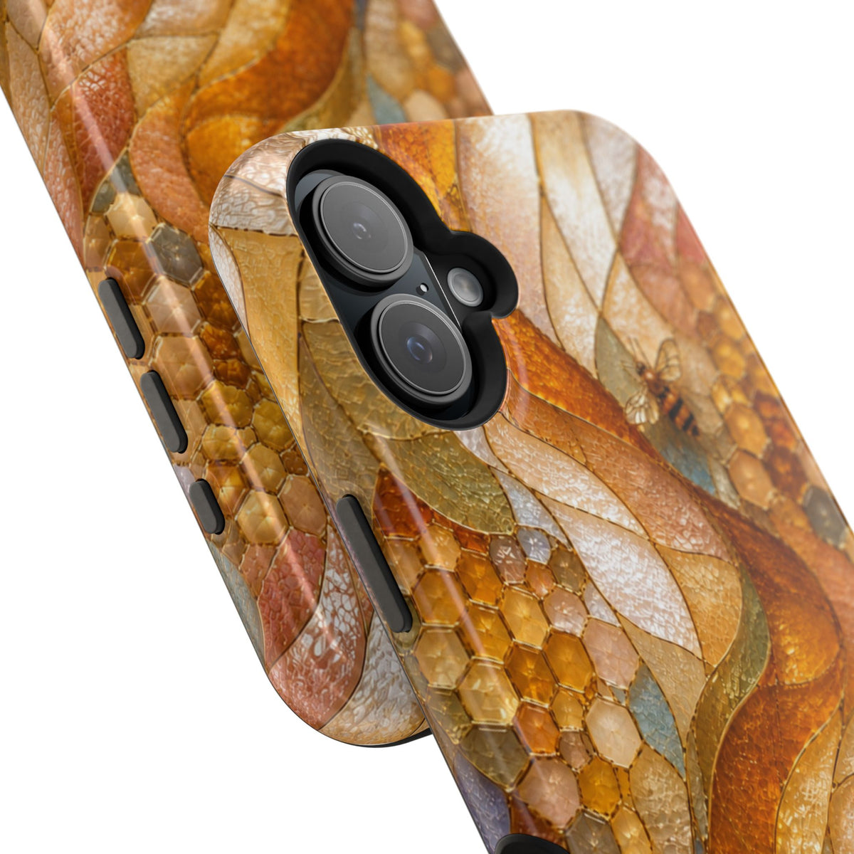 Abstract Amber Mosaic Phone Case — Magnetic Impact-Resistant iPhone Cover