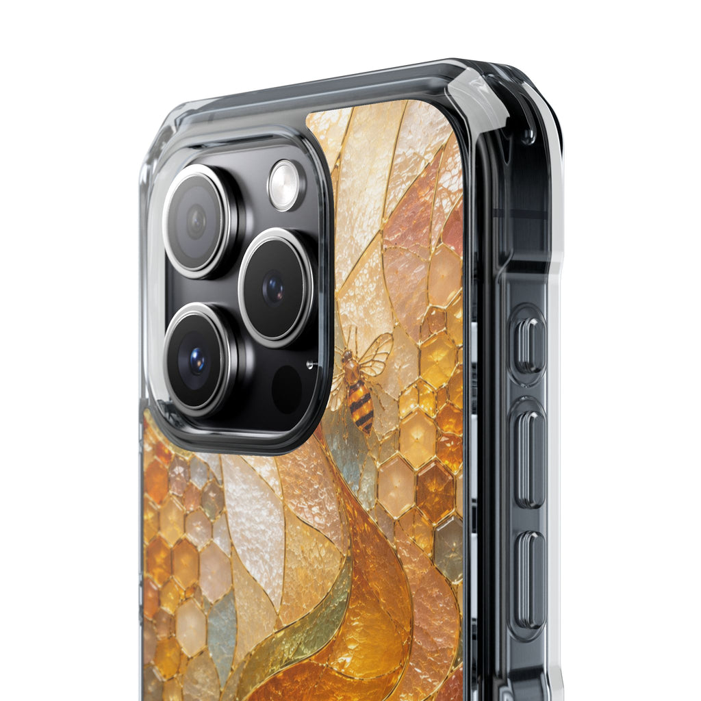 Clear Magnetic Phone Case — Autumn Mosaic Swirl Design
