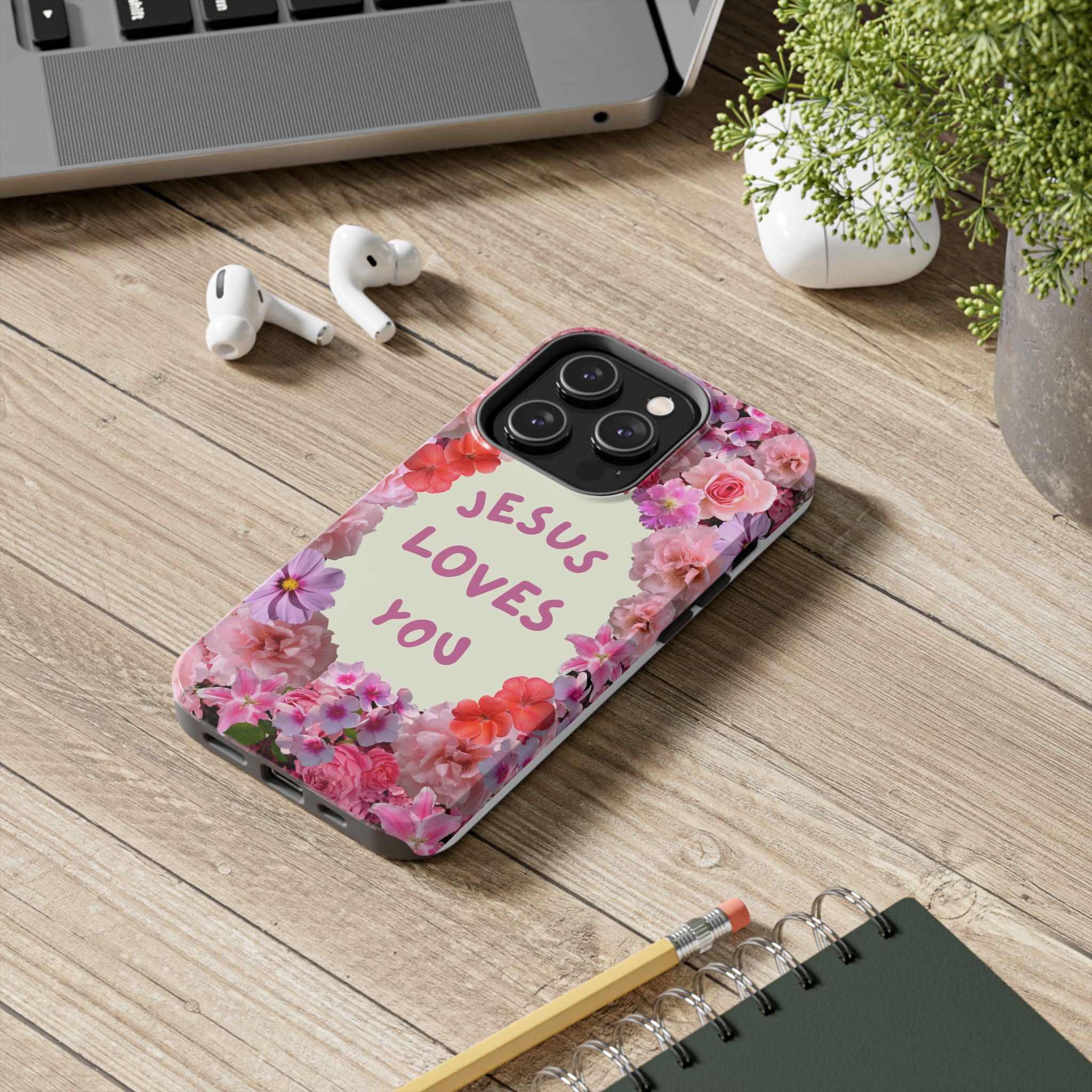 JESUS LOVES YOU Phone Case (Pink)