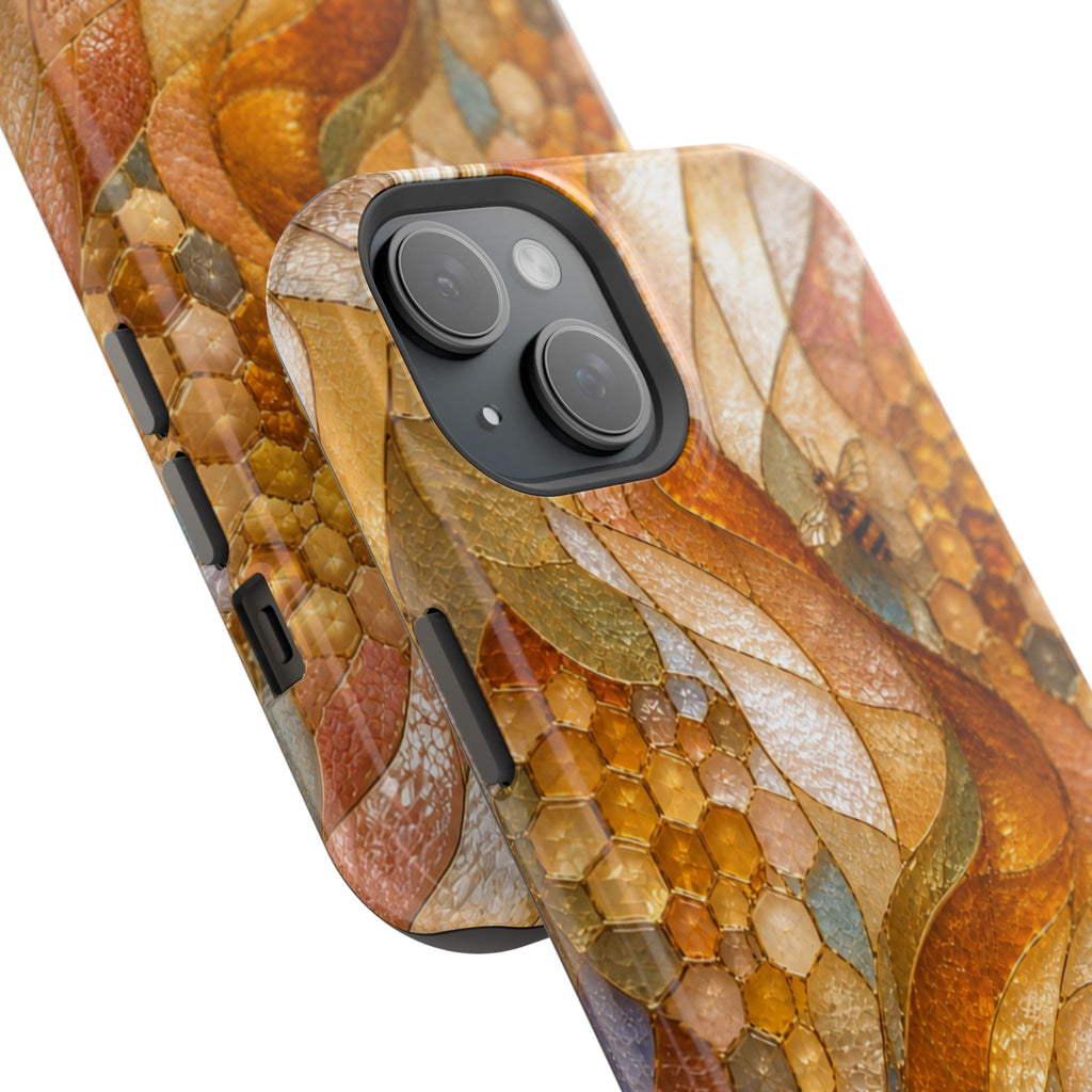 Abstract Amber Mosaic Phone Case — Magnetic Impact-Resistant iPhone Cover