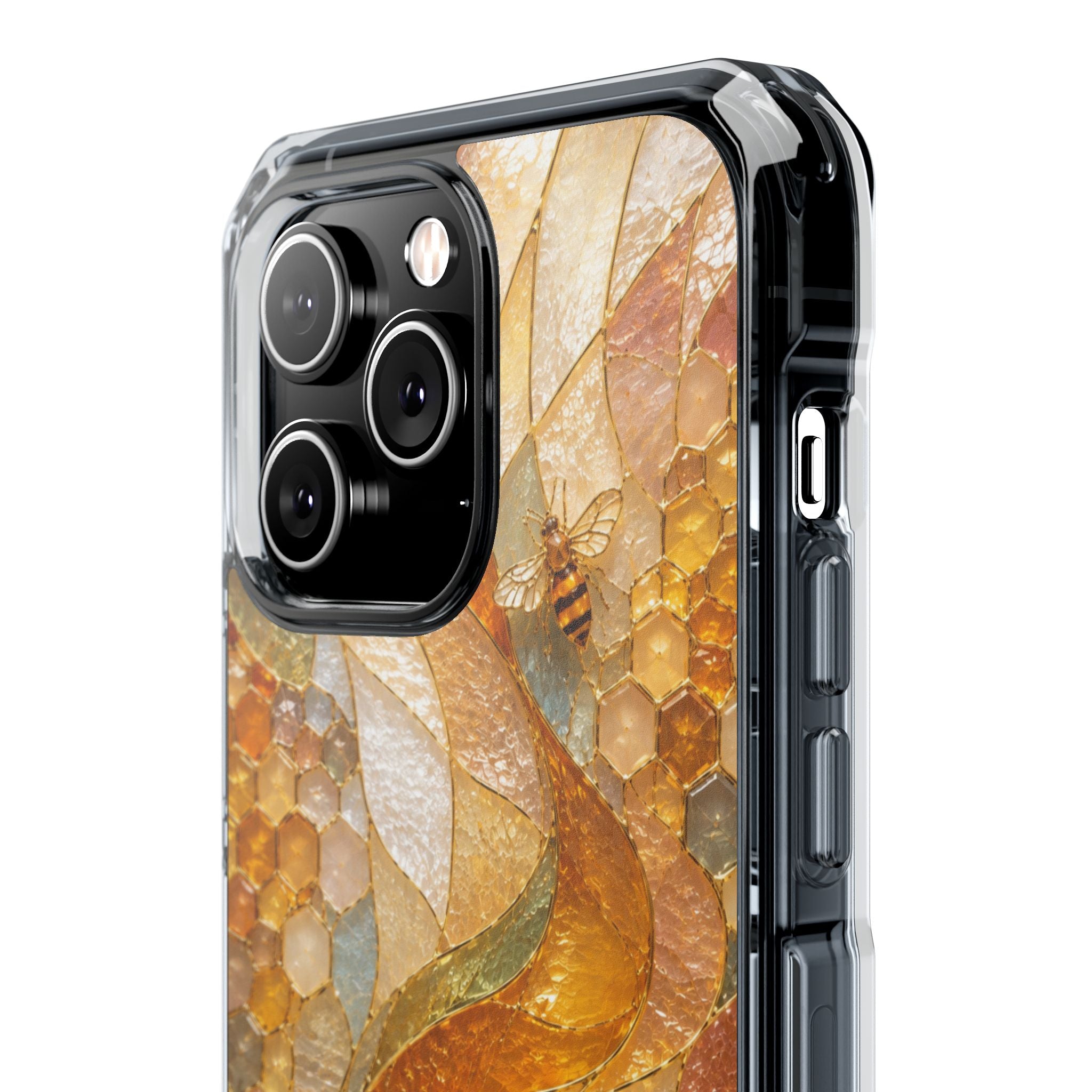Clear Magnetic Phone Case — Autumn Mosaic Swirl Design