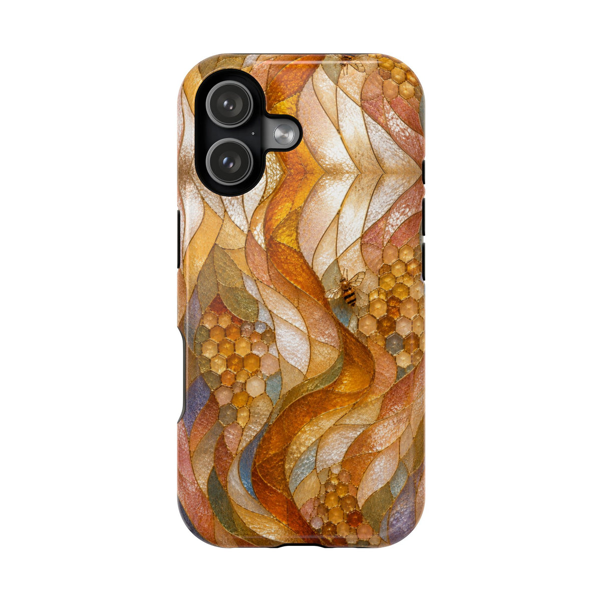 Abstract Amber Mosaic Phone Case — Magnetic Impact-Resistant iPhone Cover